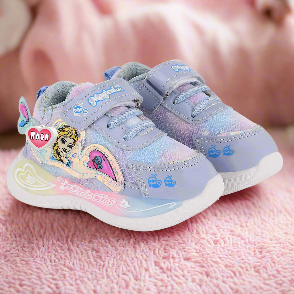Girls' LED Walking Sneakers – Lavender, Pink & Purple