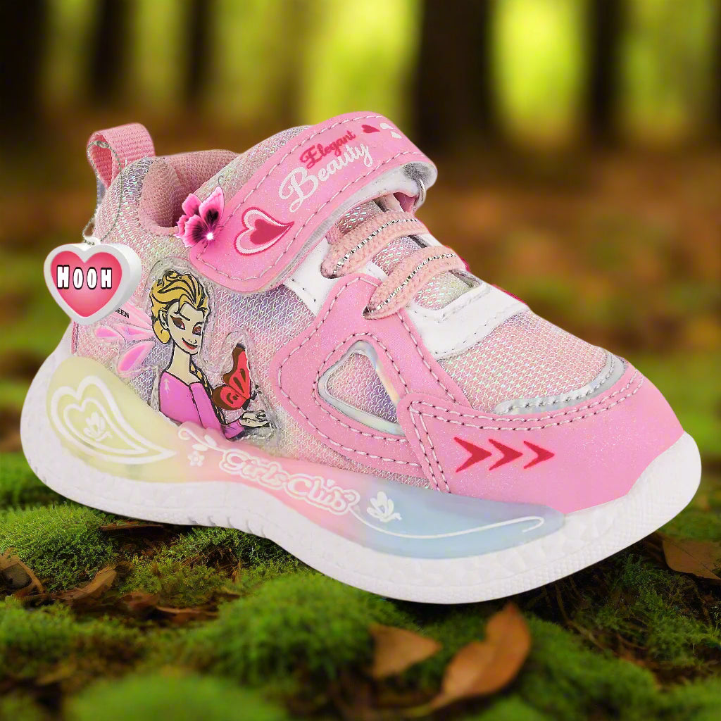 Girls' LED Walking Sneakers – Lavender, Pink & Purple