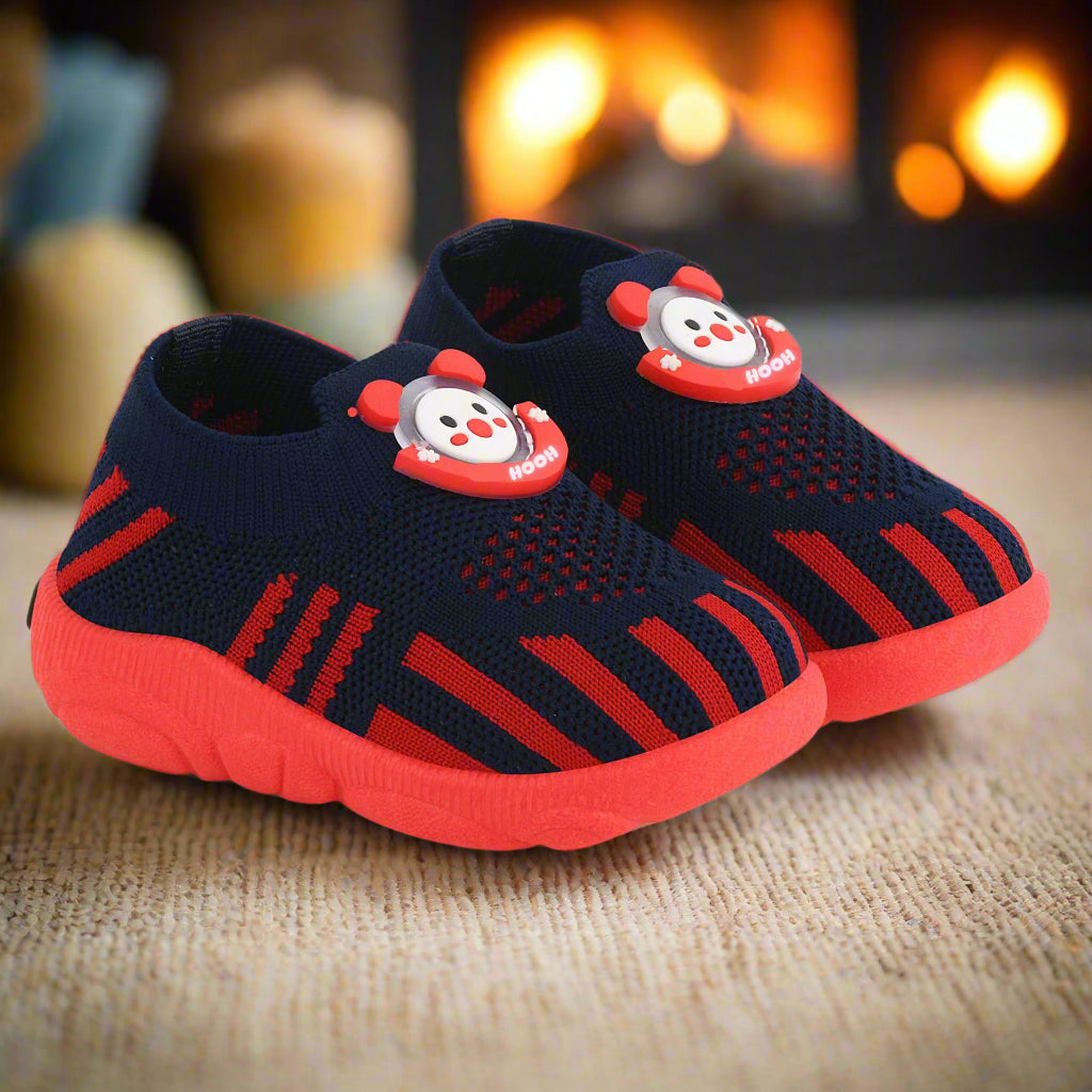Baby Musical Walking Shoes – Red | Soft PVC, Non-Slip, Lightweight – 0 to 2.5 Years