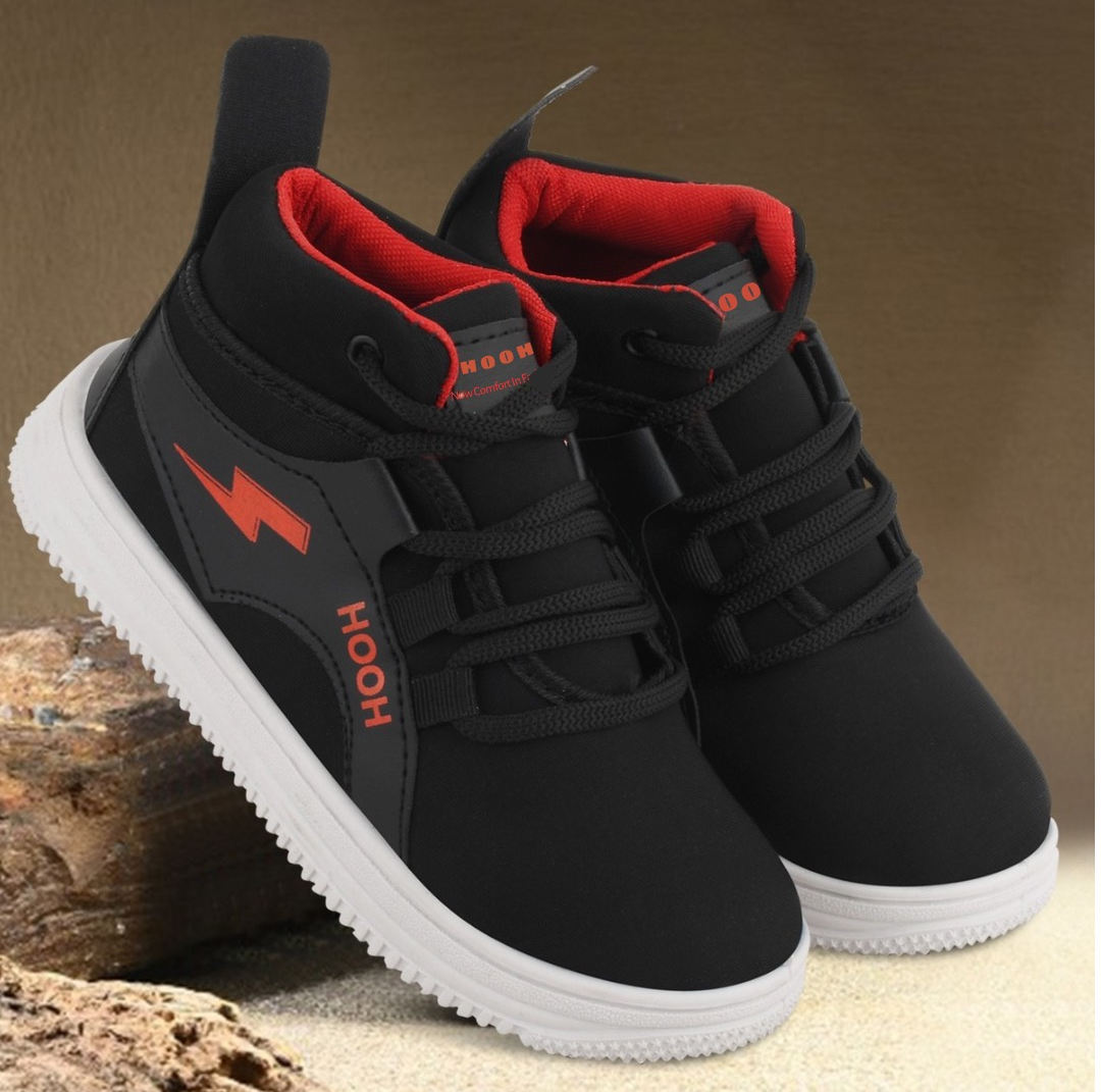 Boys’ Sports Sneakers – Neon Lightning Style Shoes