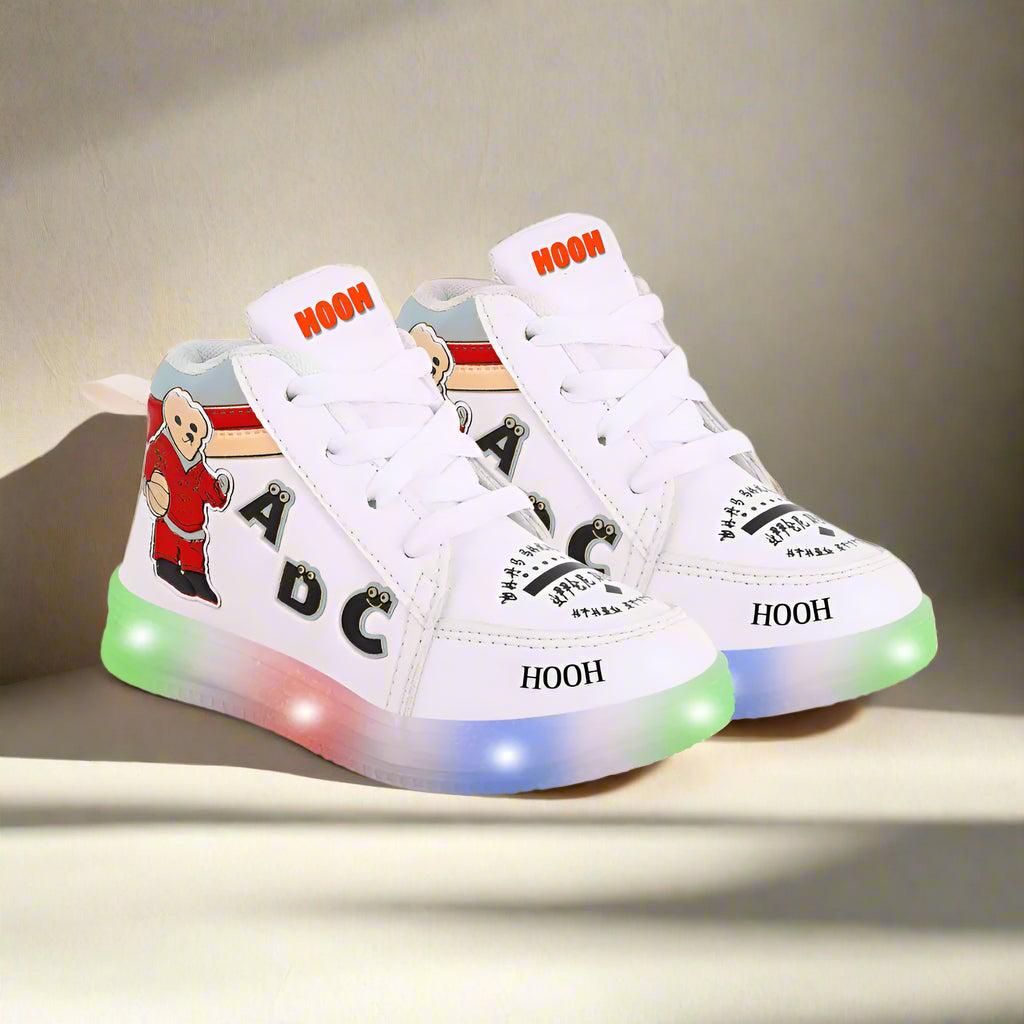 Colored Kid’s Unisex Glowing Bear LED Shoes