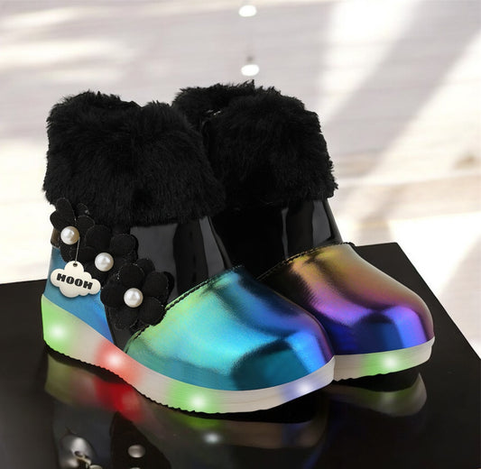 HOOH kids Girls Colored Kid’s LED Long Boots