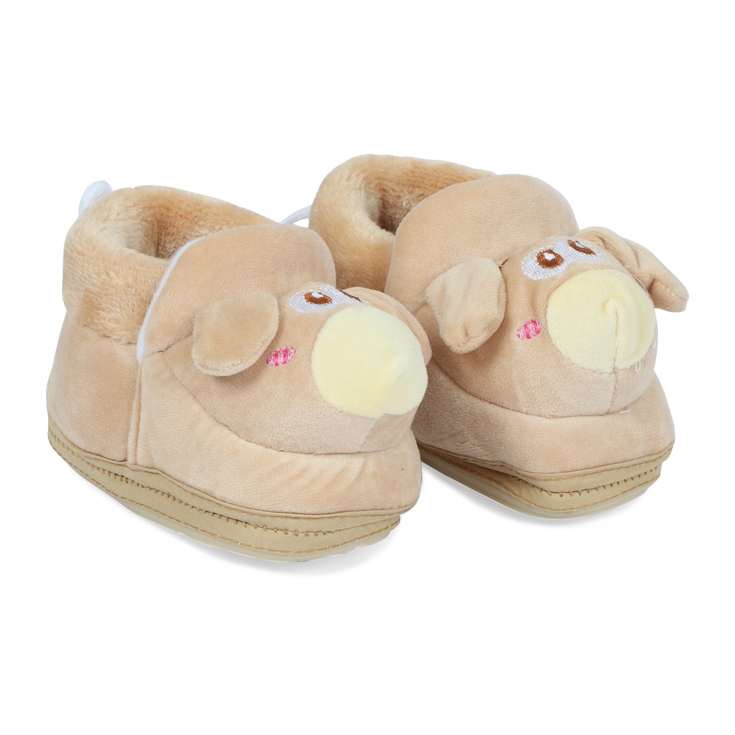 Brown Booties Cum Socks For Unisex Babies