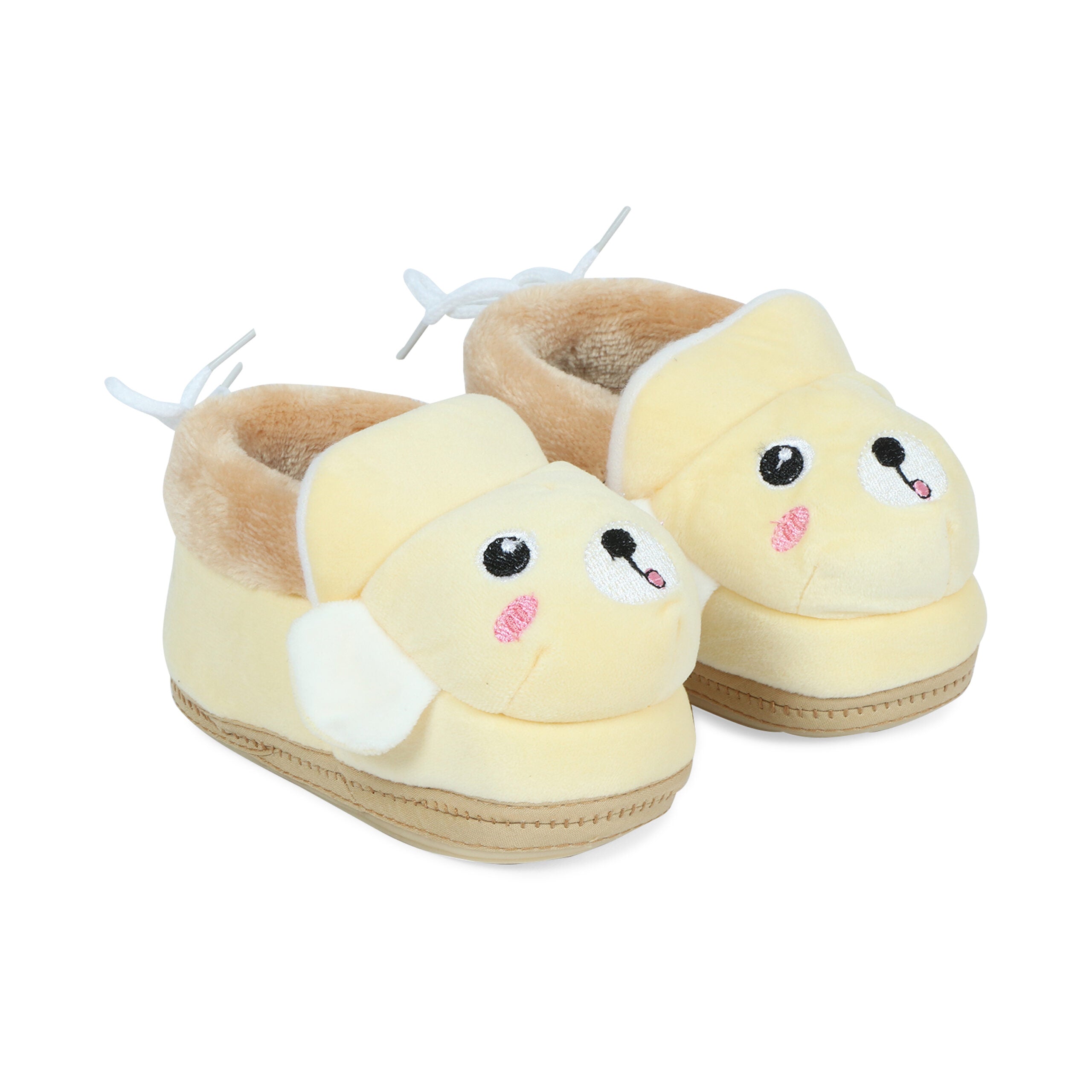 Yellow Booties Cum Socks For Unisex Babies