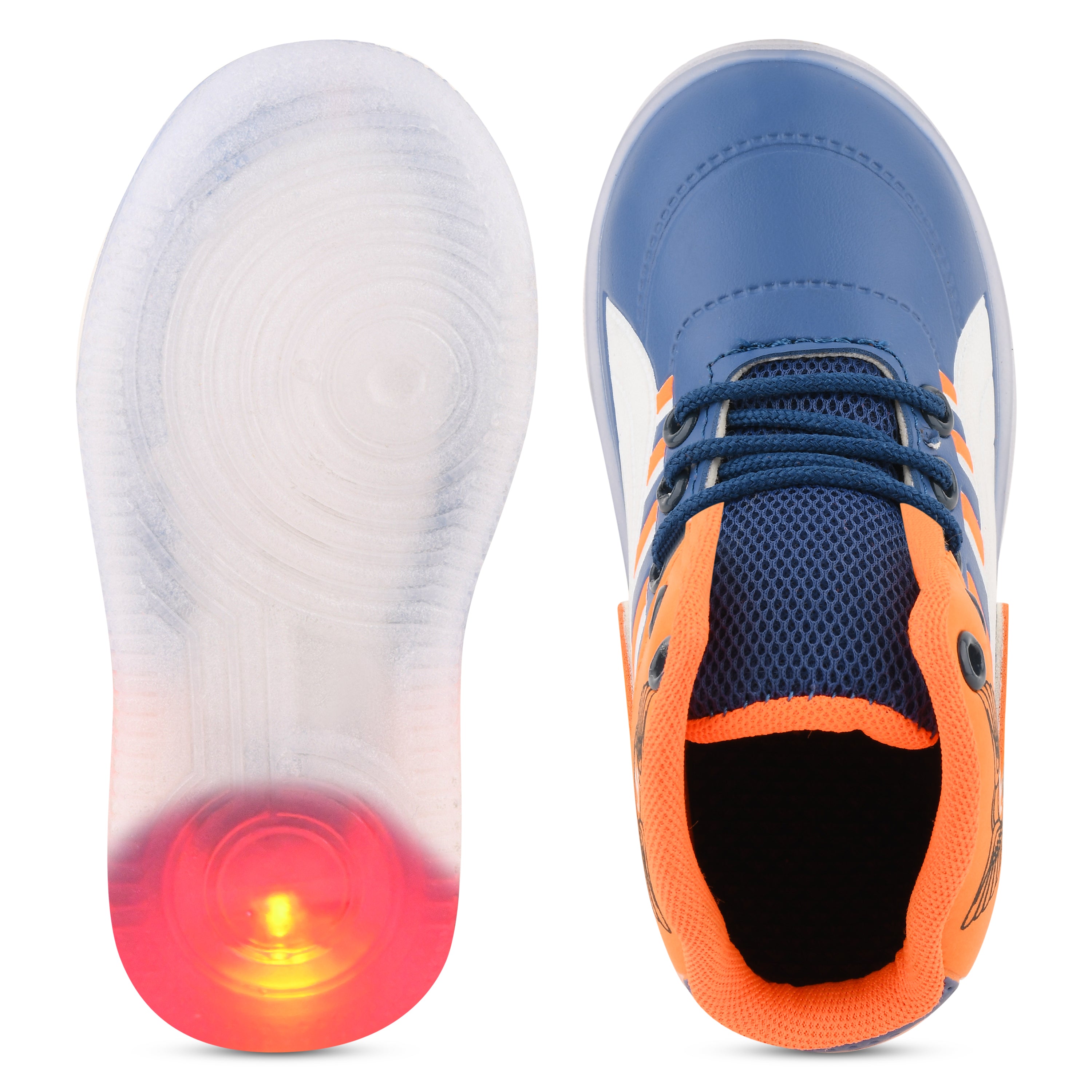 HOOH Unisex LED Light-Up Sneakers for Babies & Kids - (Red, Yellow, orange)
