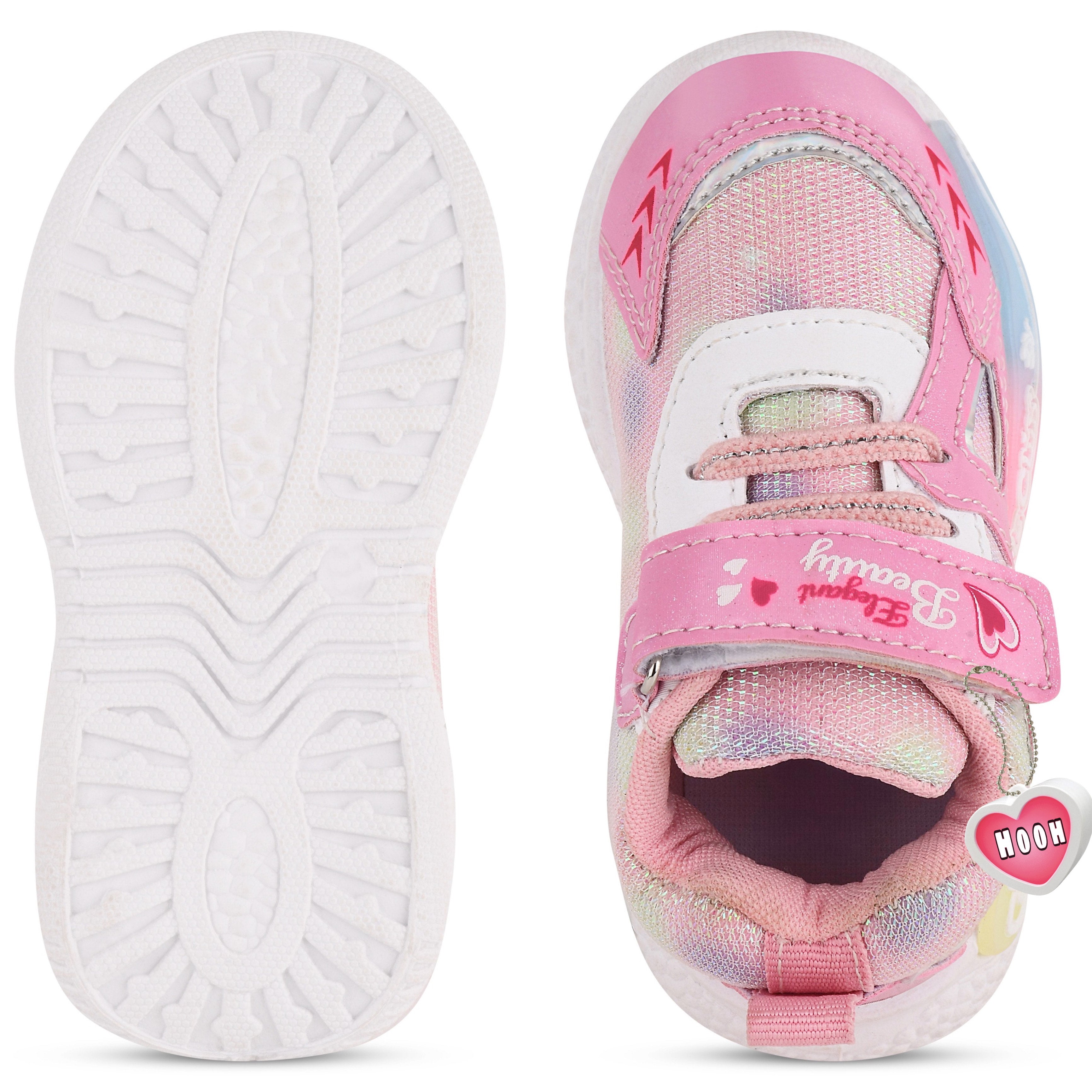 Girls' LED Walking Sneakers – Lavender, Pink & Purple