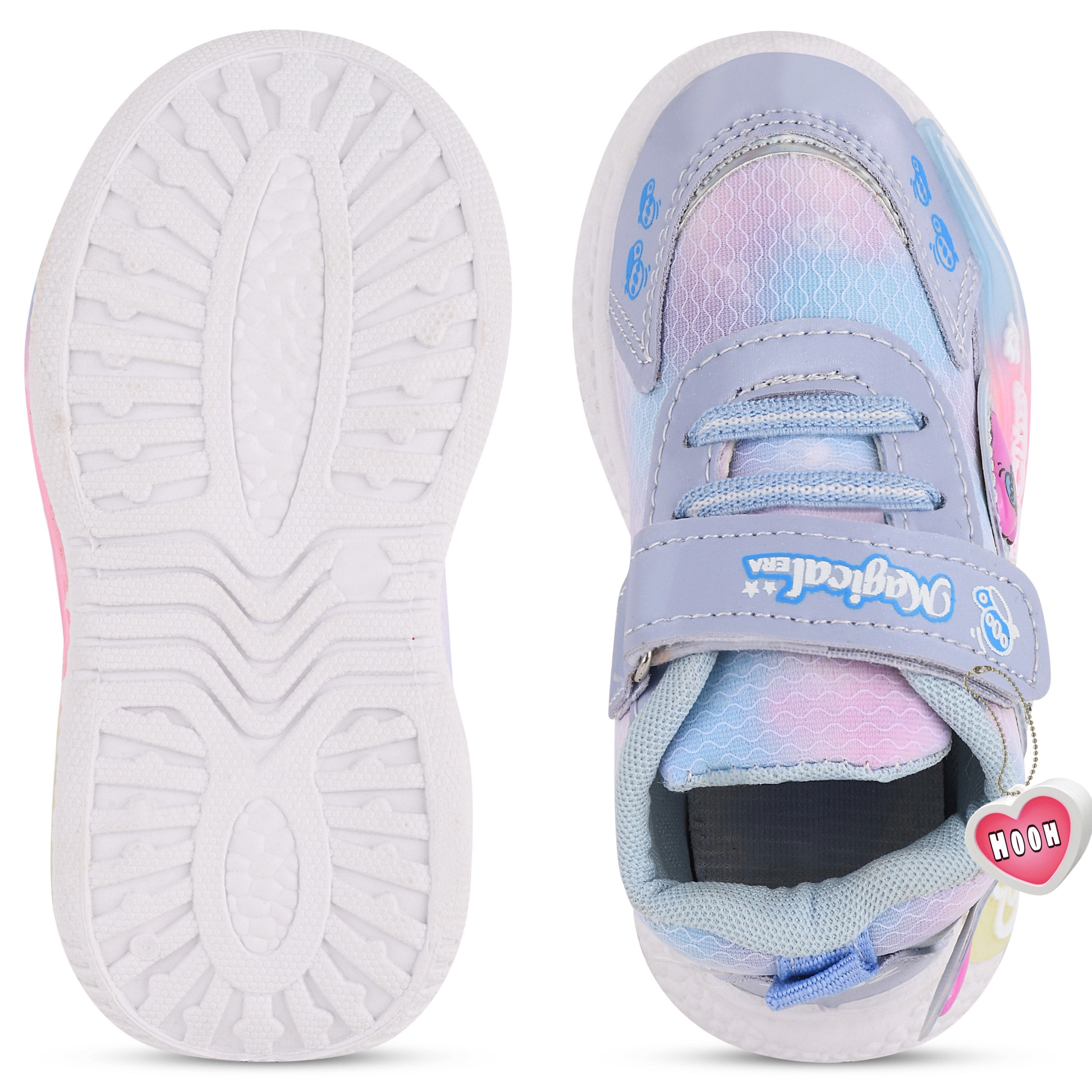 Girls' LED Walking Sneakers – Lavender, Pink & Purple