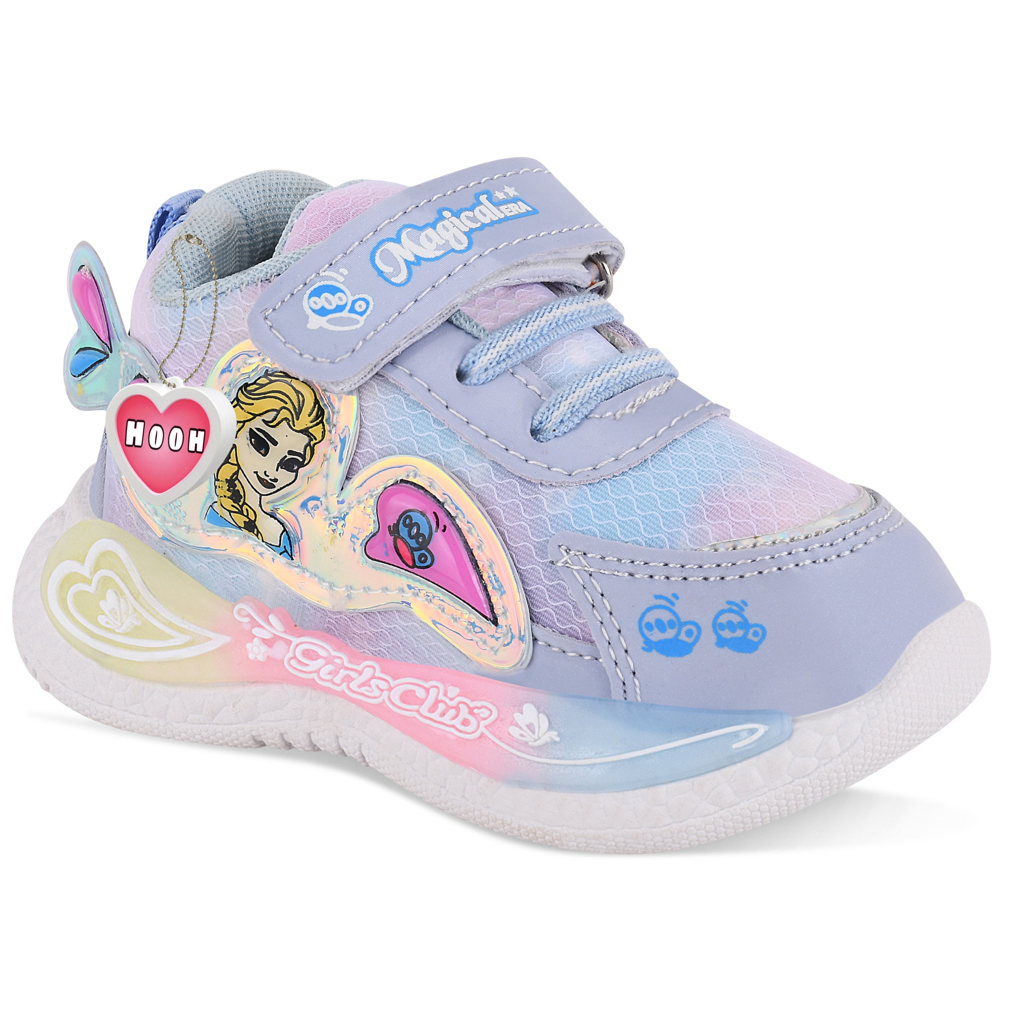 Girls' LED Walking Sneakers – Lavender, Pink & Purple