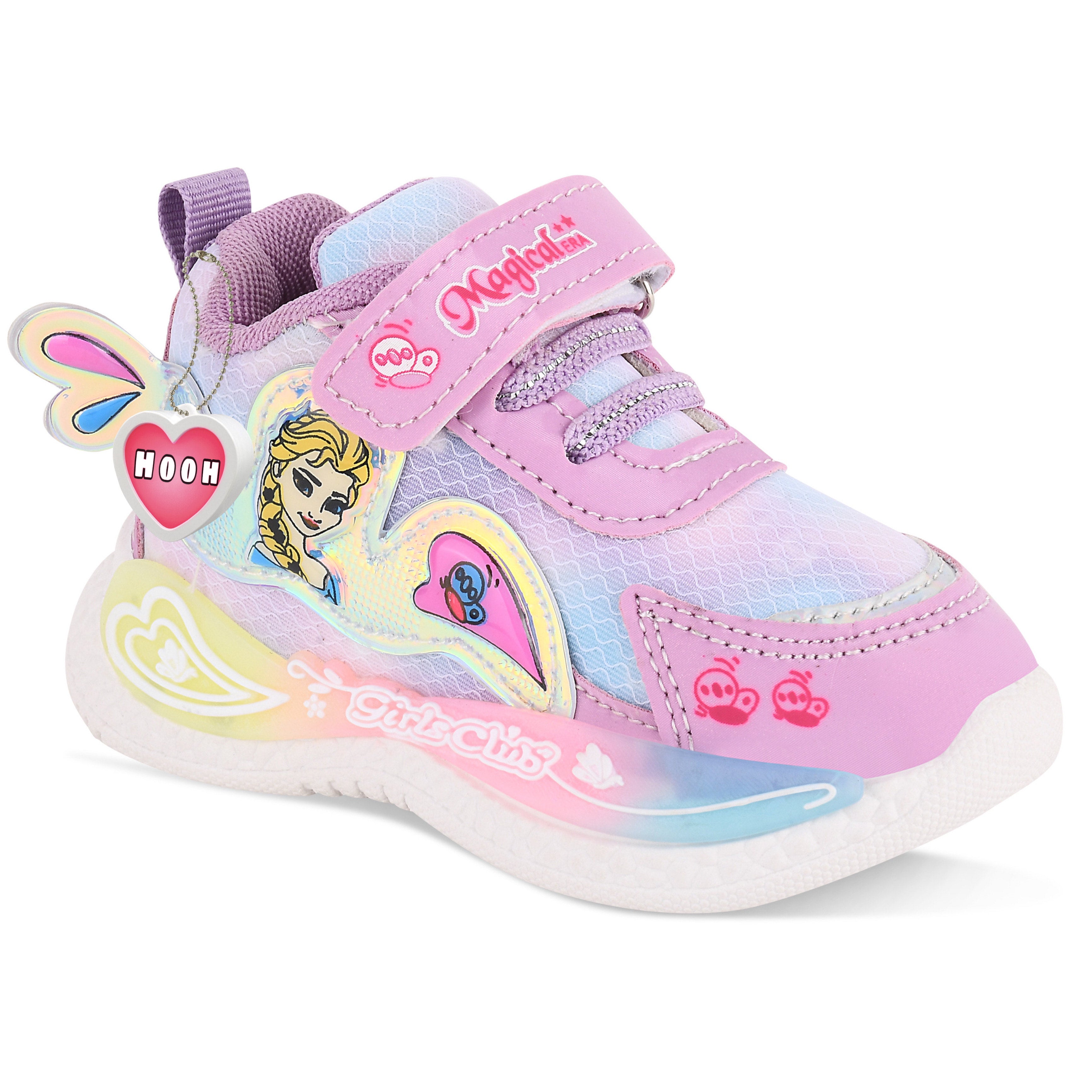 Girls' LED Walking Sneakers – Lavender, Pink & Purple