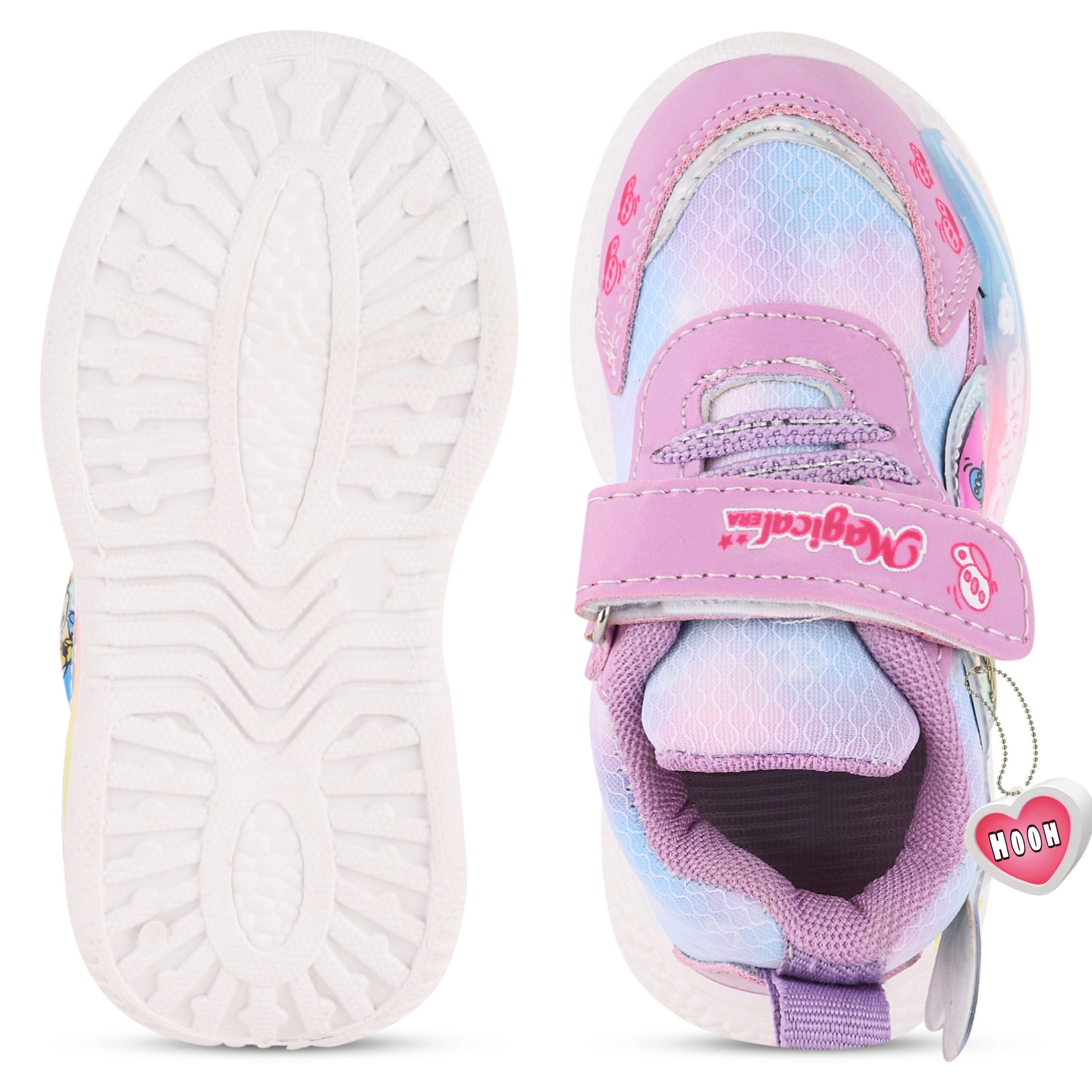 Girls' LED Walking Sneakers – Lavender, Pink & Purple