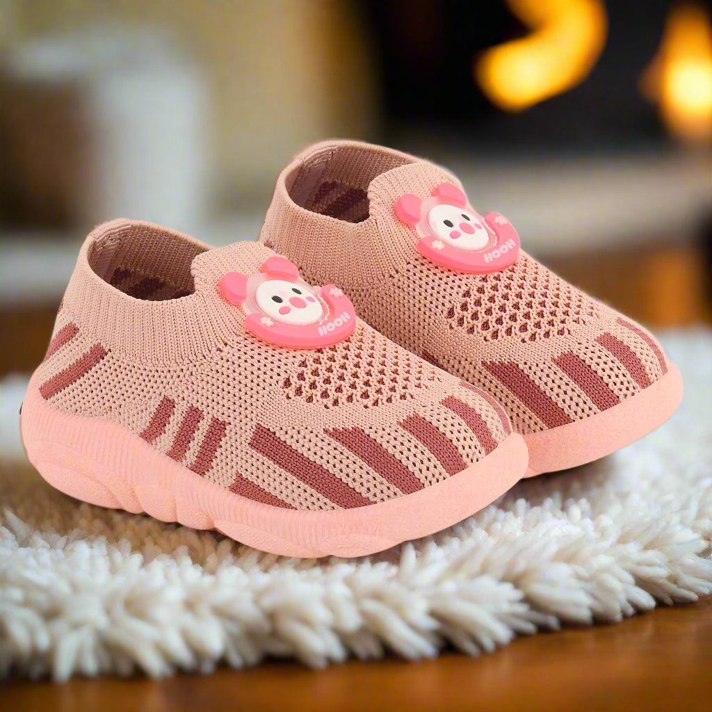 Baby Musical Walking Shoes – Red | Soft PVC, Non-Slip, Lightweight – 0 to 2.5 Years