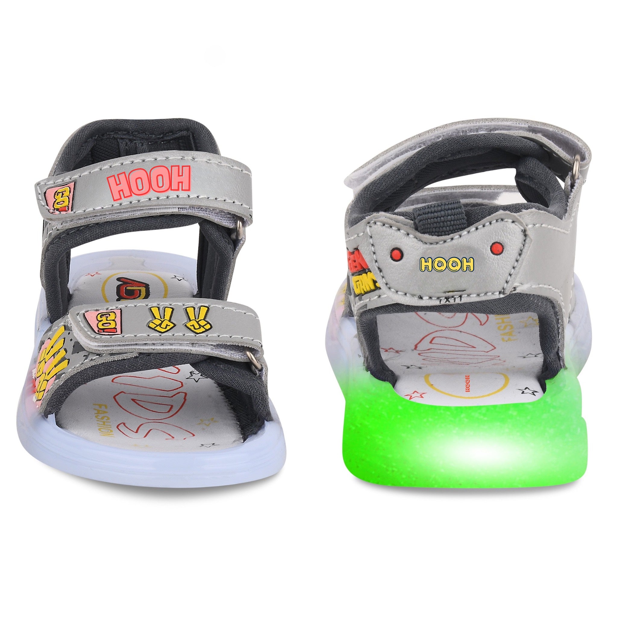 Teen LED Cartoon Sandals for Kids (2–5 Years) | Unisex, Rexene Material, Light-Up Soles