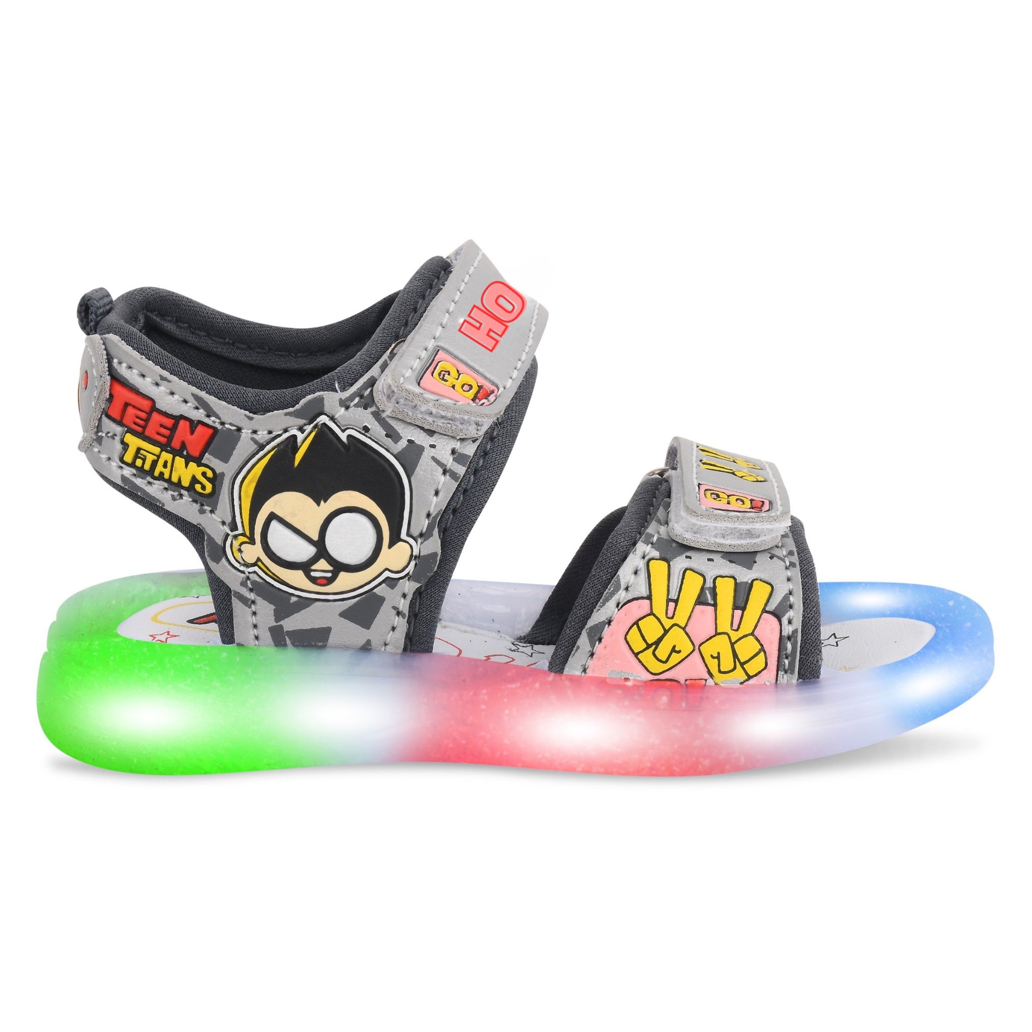 Teen LED Cartoon Sandals for Kids (2–5 Years) | Unisex, Rexene Material, Light-Up Soles