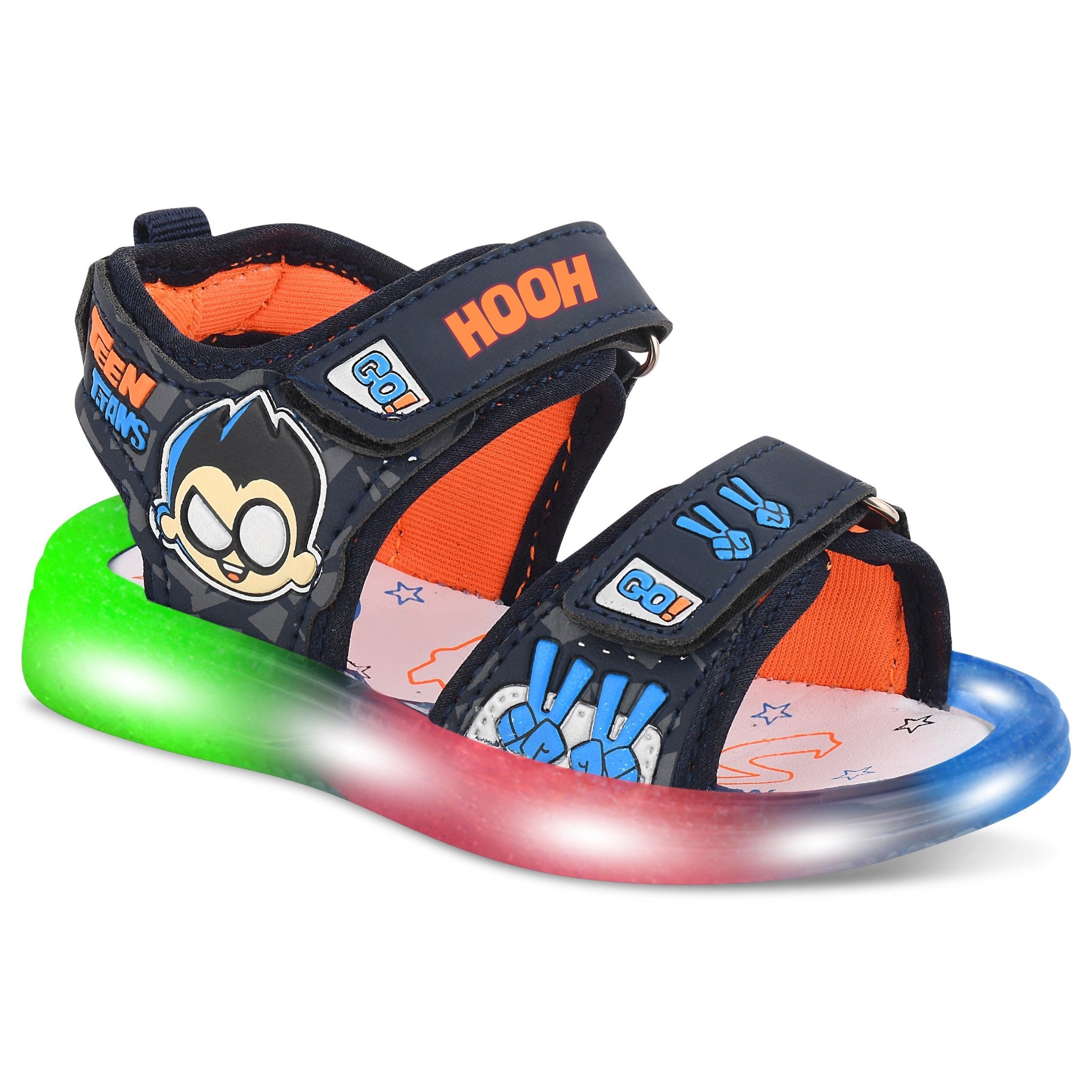 Teen LED Cartoon Sandals for Kids (2–5 Years) | Unisex, Rexene Material, Light-Up Soles