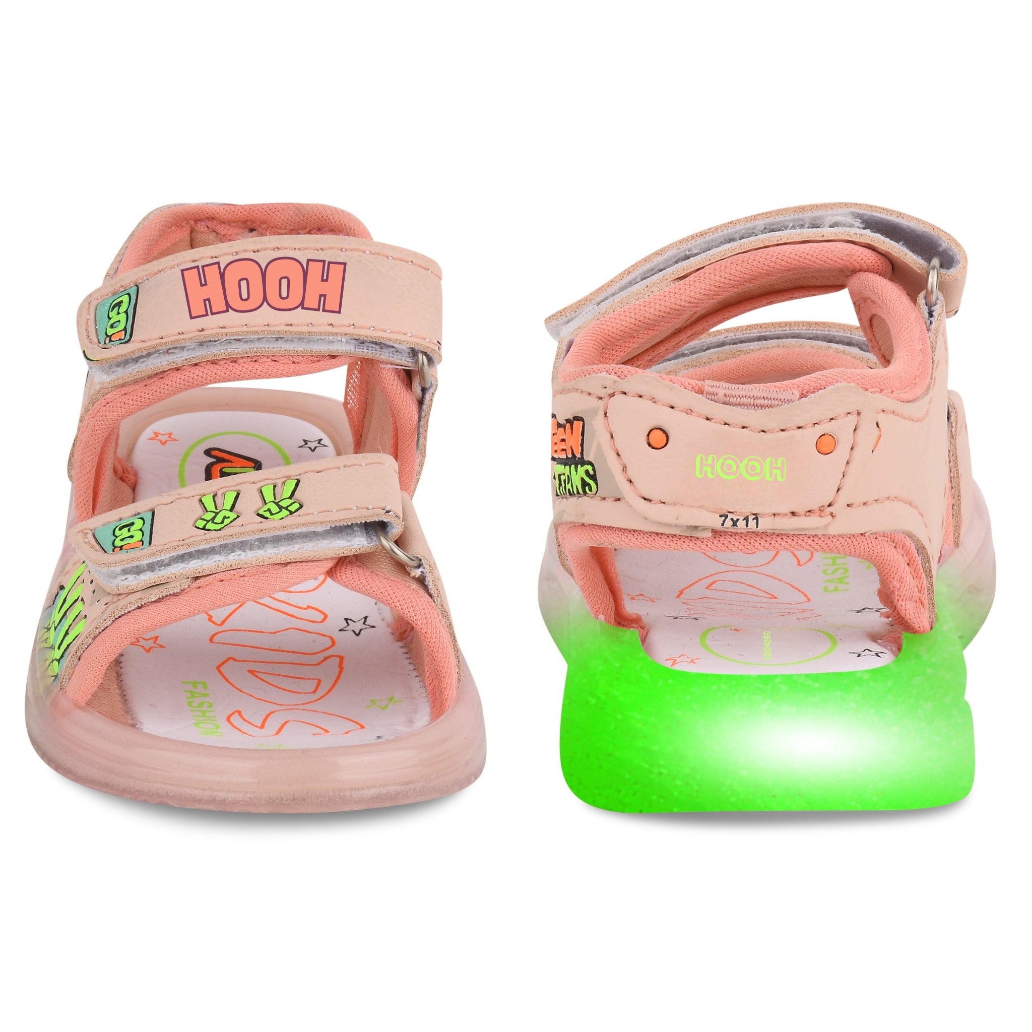 Teen LED Cartoon Sandals for Kids (2–5 Years) | Unisex, Rexene Material, Light-Up Soles