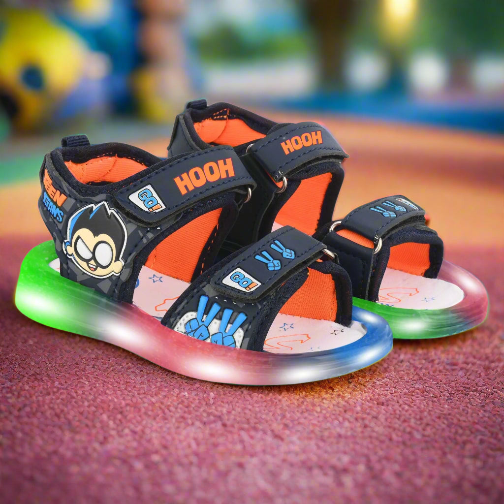 Teen LED Cartoon Sandals for Kids (2–5 Years) | Unisex, Rexene Material, Light-Up Soles