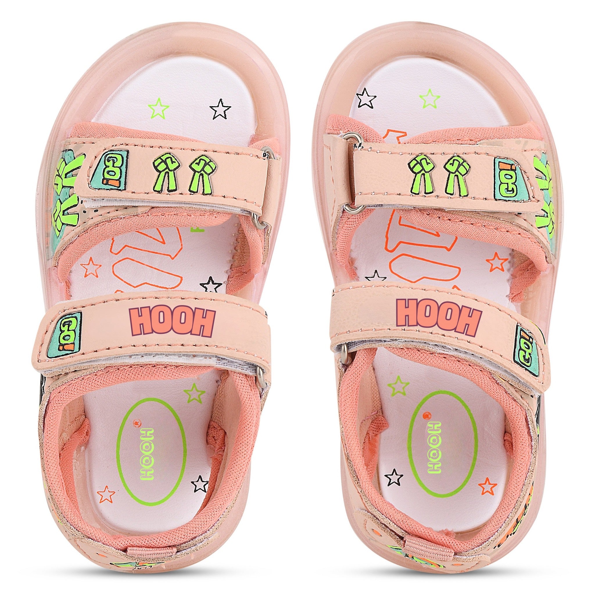 Teen LED Cartoon Sandals for Kids (2–5 Years) | Unisex, Rexene Material, Light-Up Soles