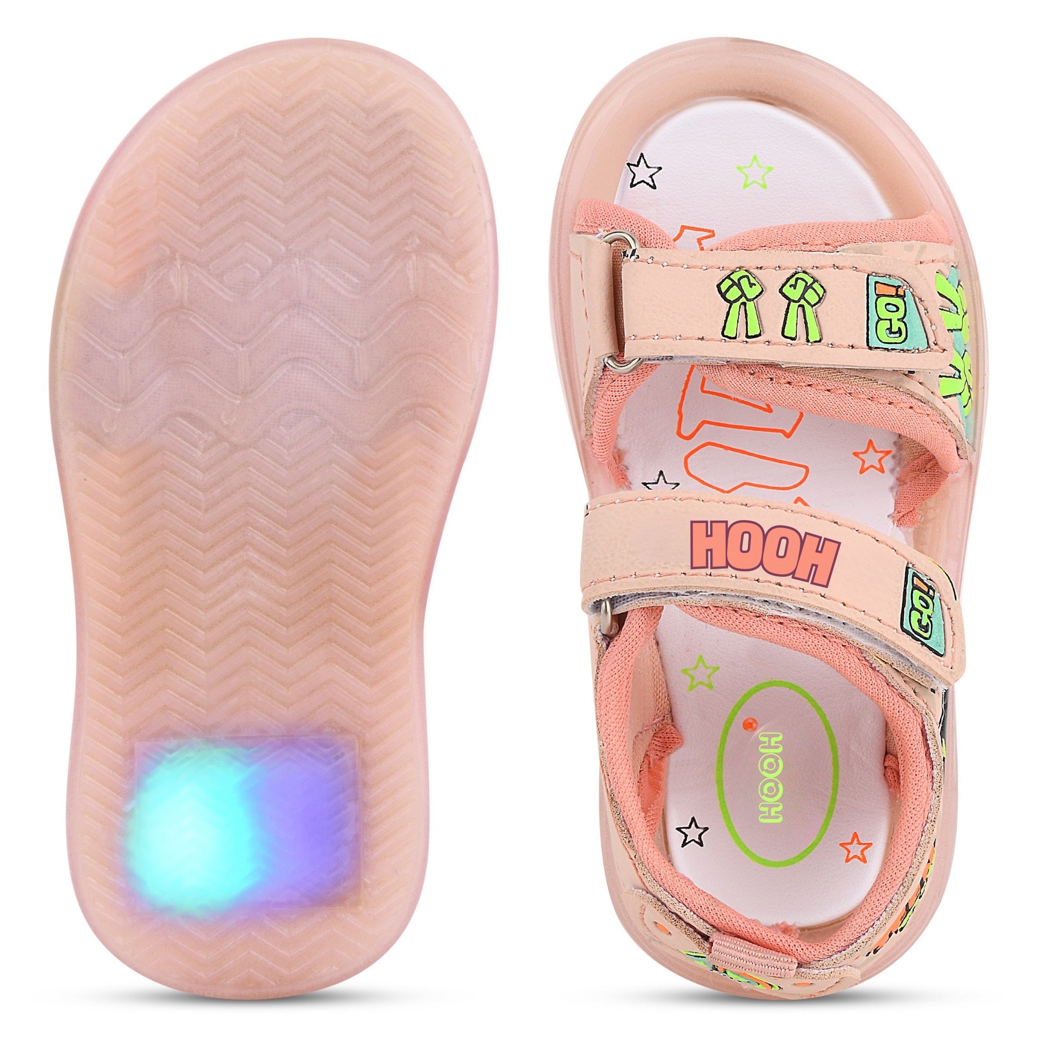 Teen LED Cartoon Sandals for Kids (2–5 Years) | Unisex, Rexene Material, Light-Up Soles
