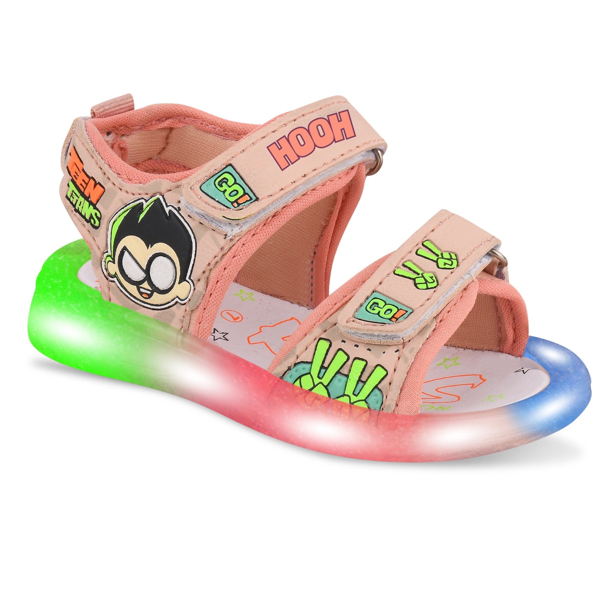 Teen LED Cartoon Sandals for Kids (2–5 Years) | Unisex, Rexene Material, Light-Up Soles