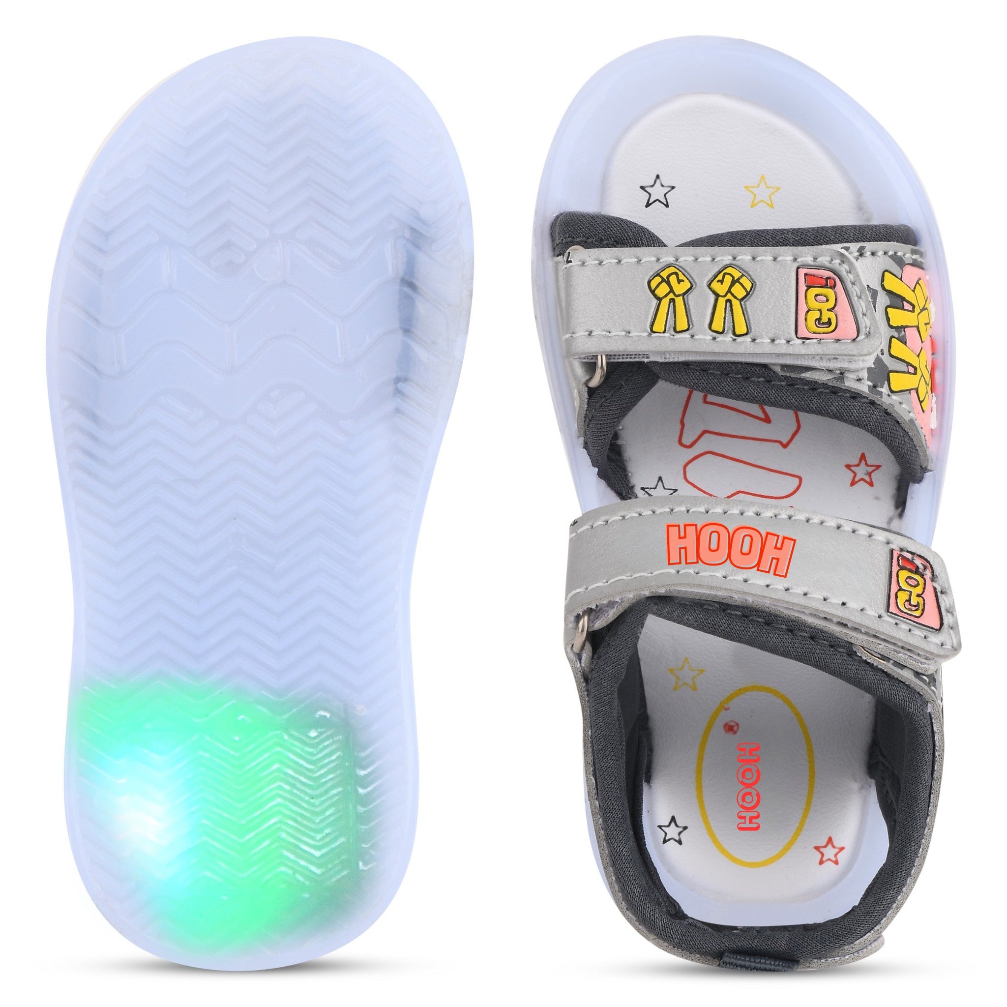 Teen LED Cartoon Sandals for Kids (2–5 Years) | Unisex, Rexene Material, Light-Up Soles