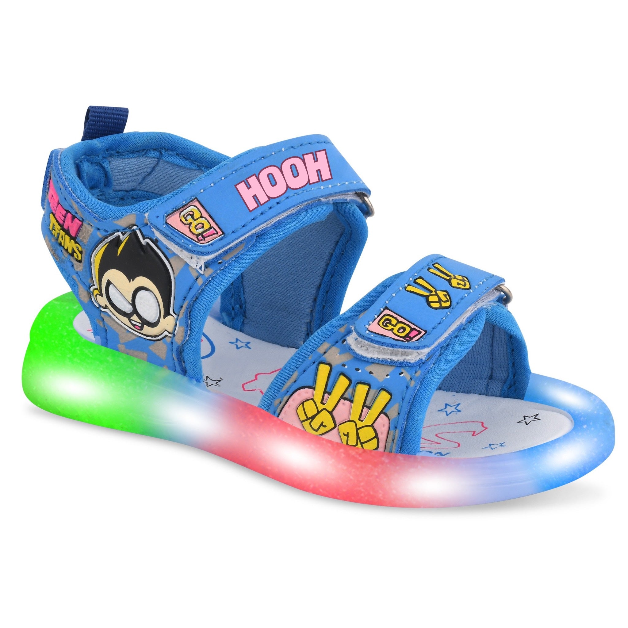 Teen LED Cartoon Sandals for Kids (2–5 Years) | Unisex, Rexene Material, Light-Up Soles