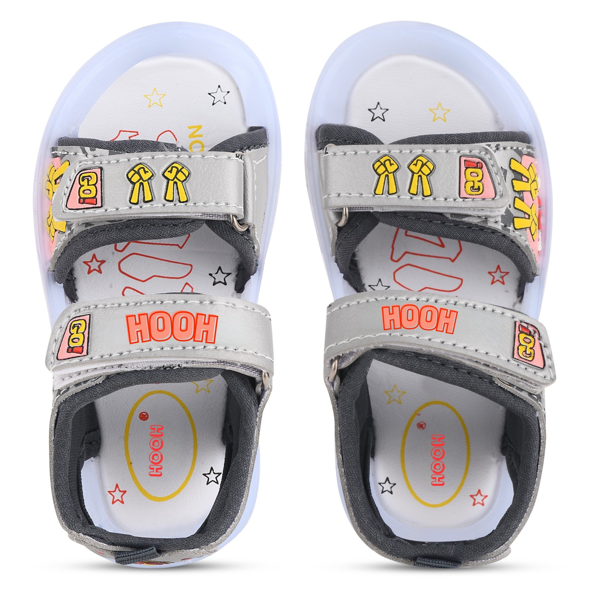 Teen LED Cartoon Sandals for Kids (2–5 Years) | Unisex, Rexene Material, Light-Up Soles