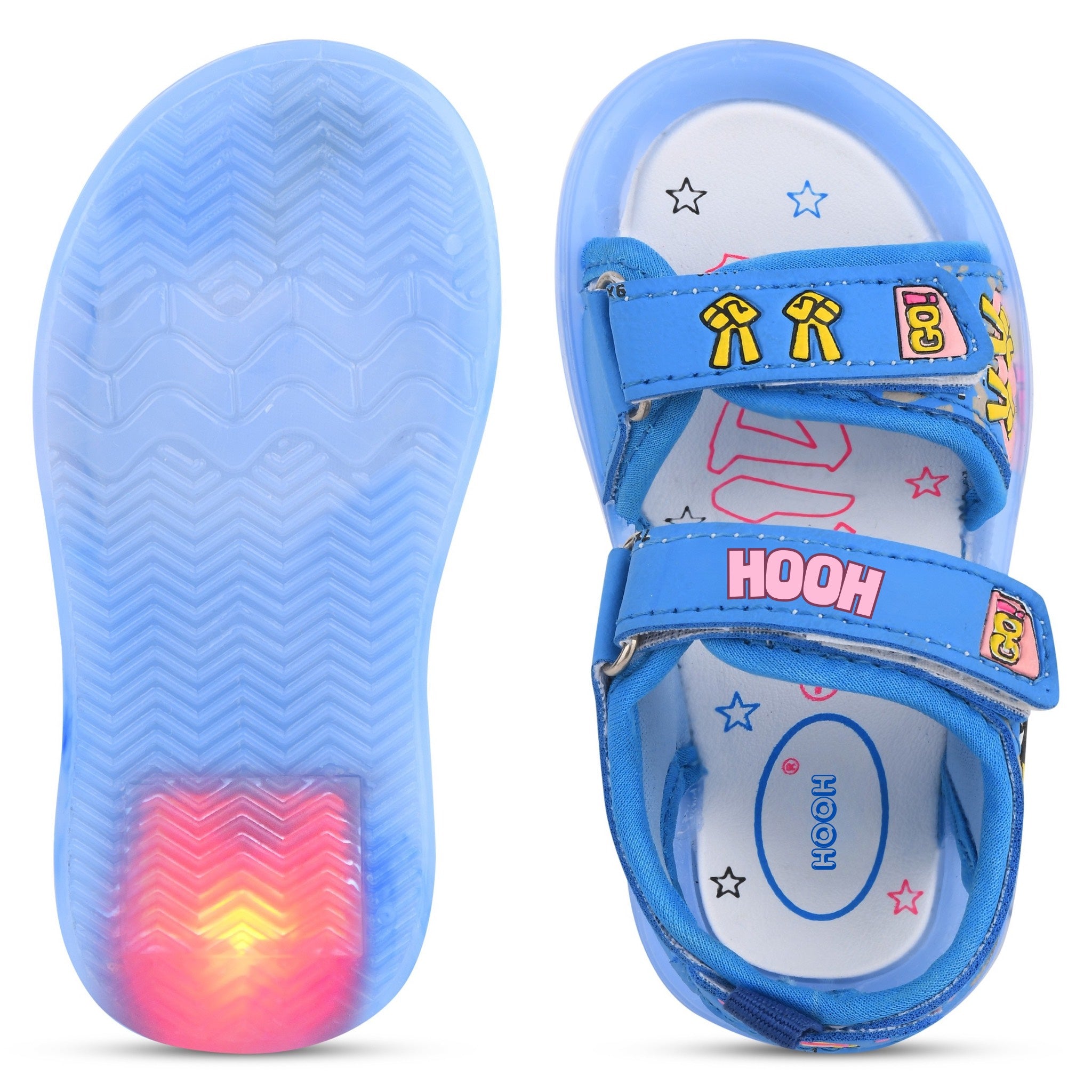 Teen LED Cartoon Sandals for Kids (2–5 Years) | Unisex, Rexene Material, Light-Up Soles