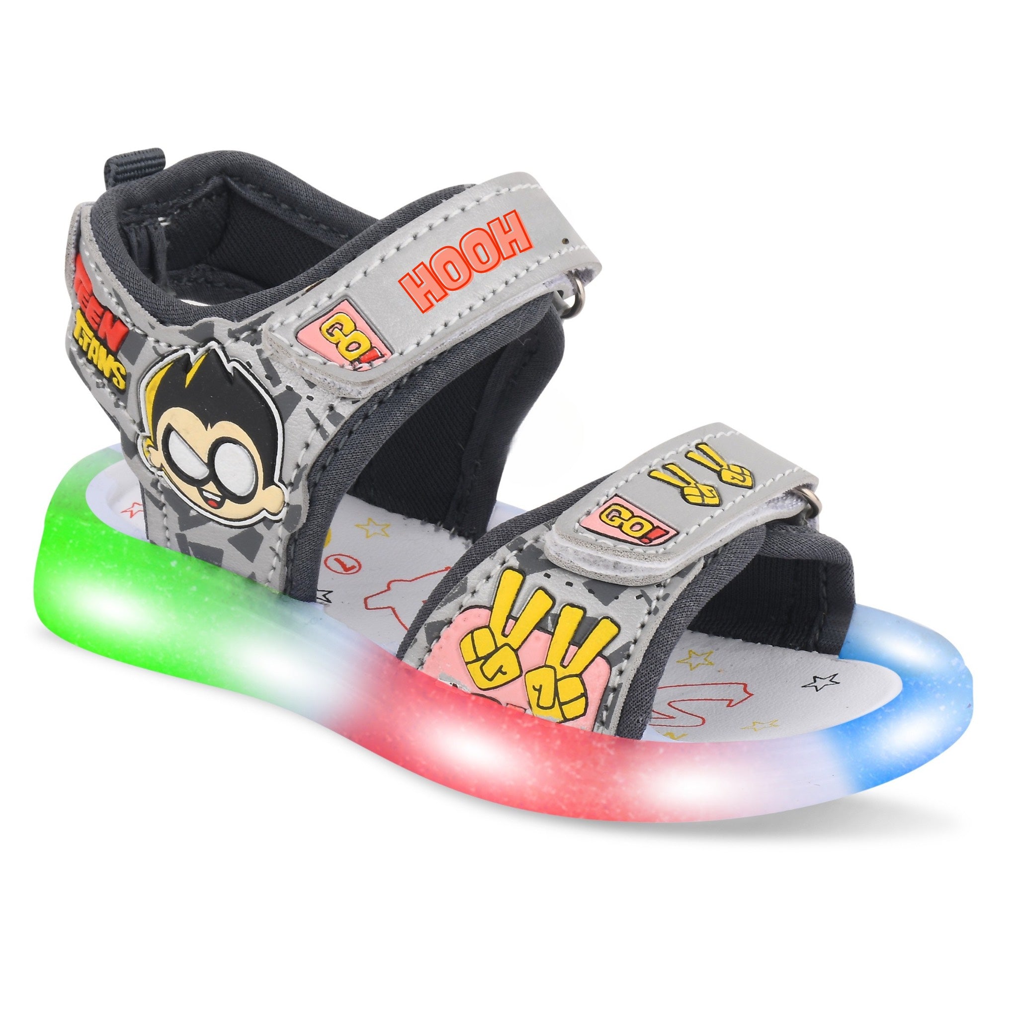 Teen LED Cartoon Sandals for Kids (2–5 Years) | Unisex, Rexene Material, Light-Up Soles