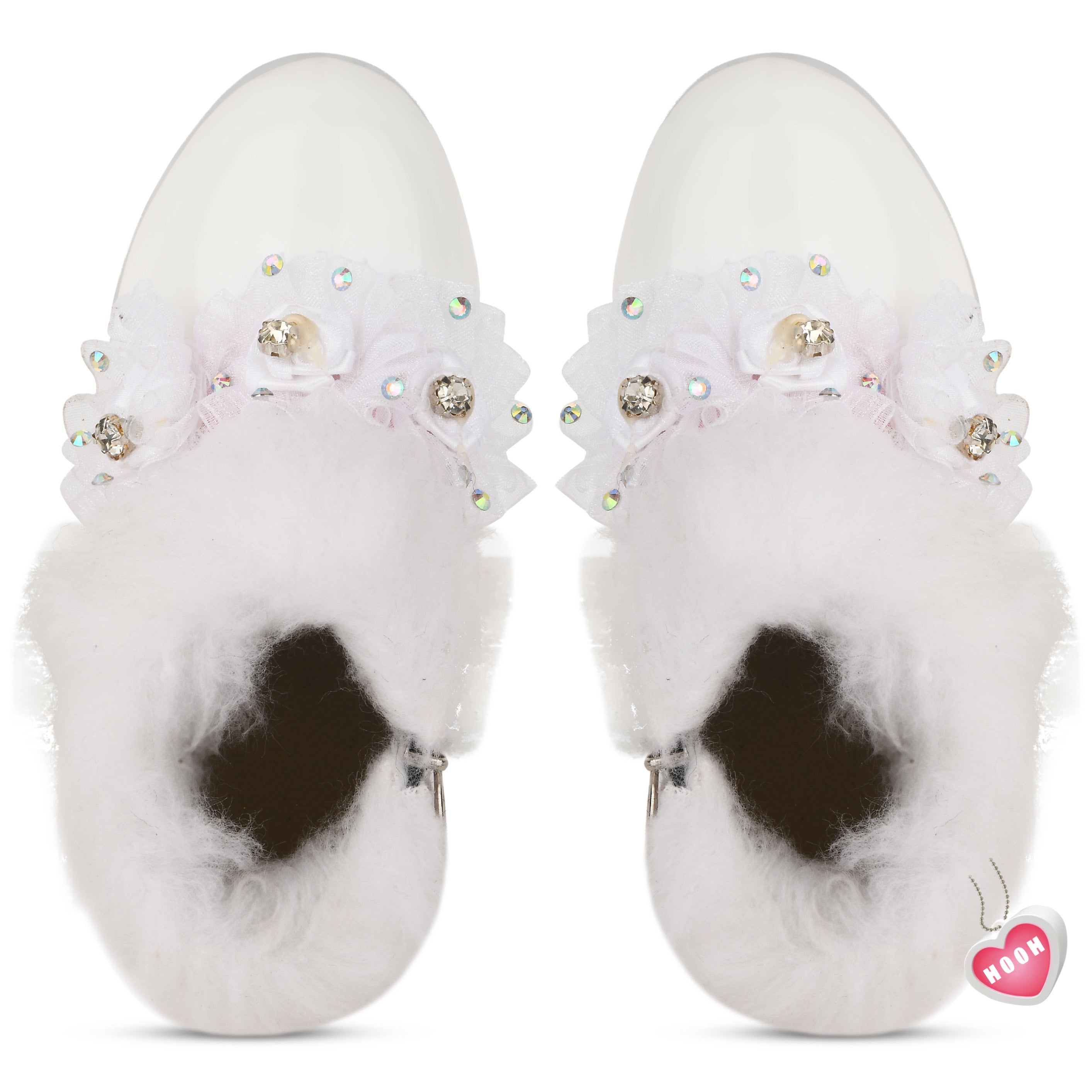 Girls' LED Light Boots – Fluffy, Jeweled Princess Boots