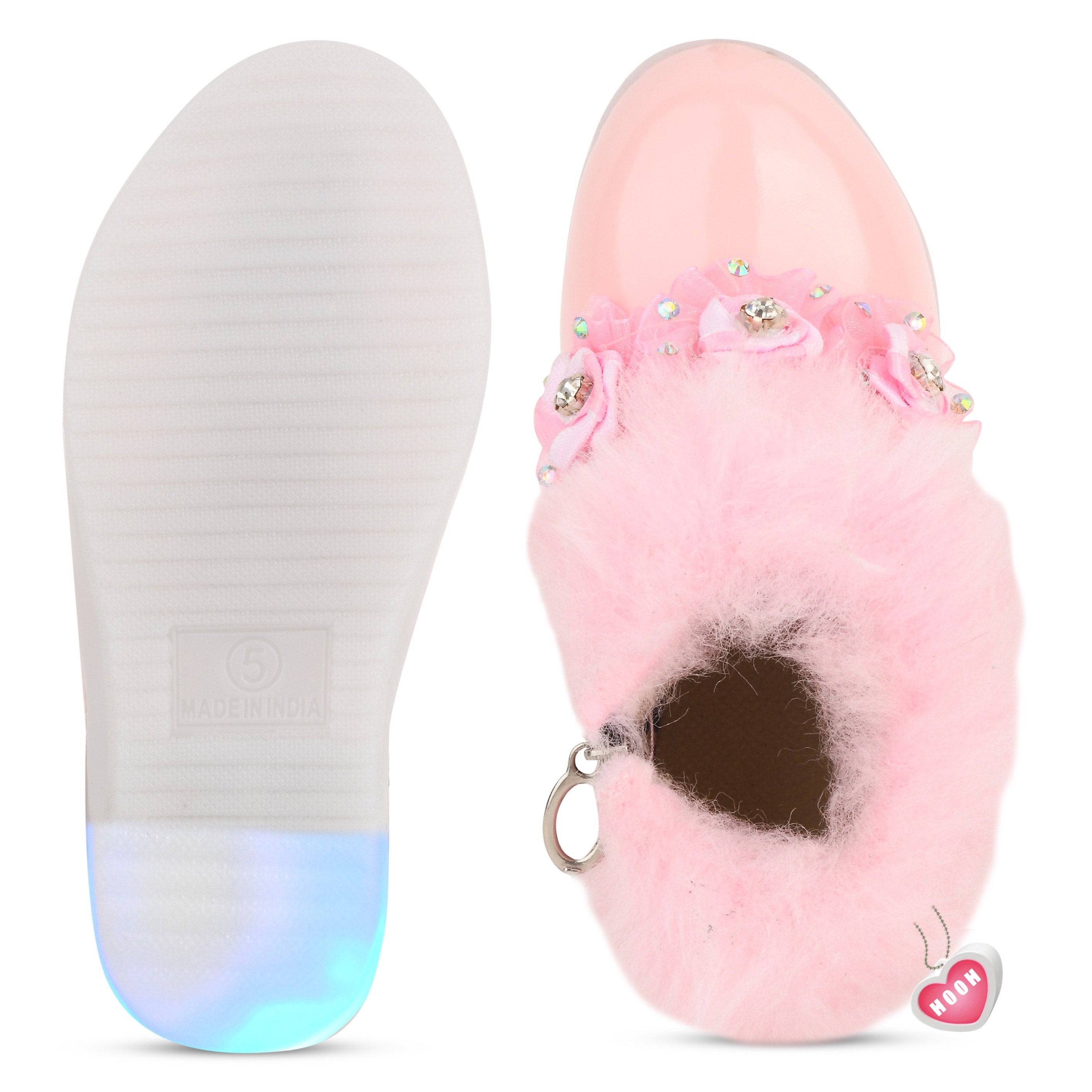 Girls' LED Light Boots – Fluffy, Jeweled Princess Boots