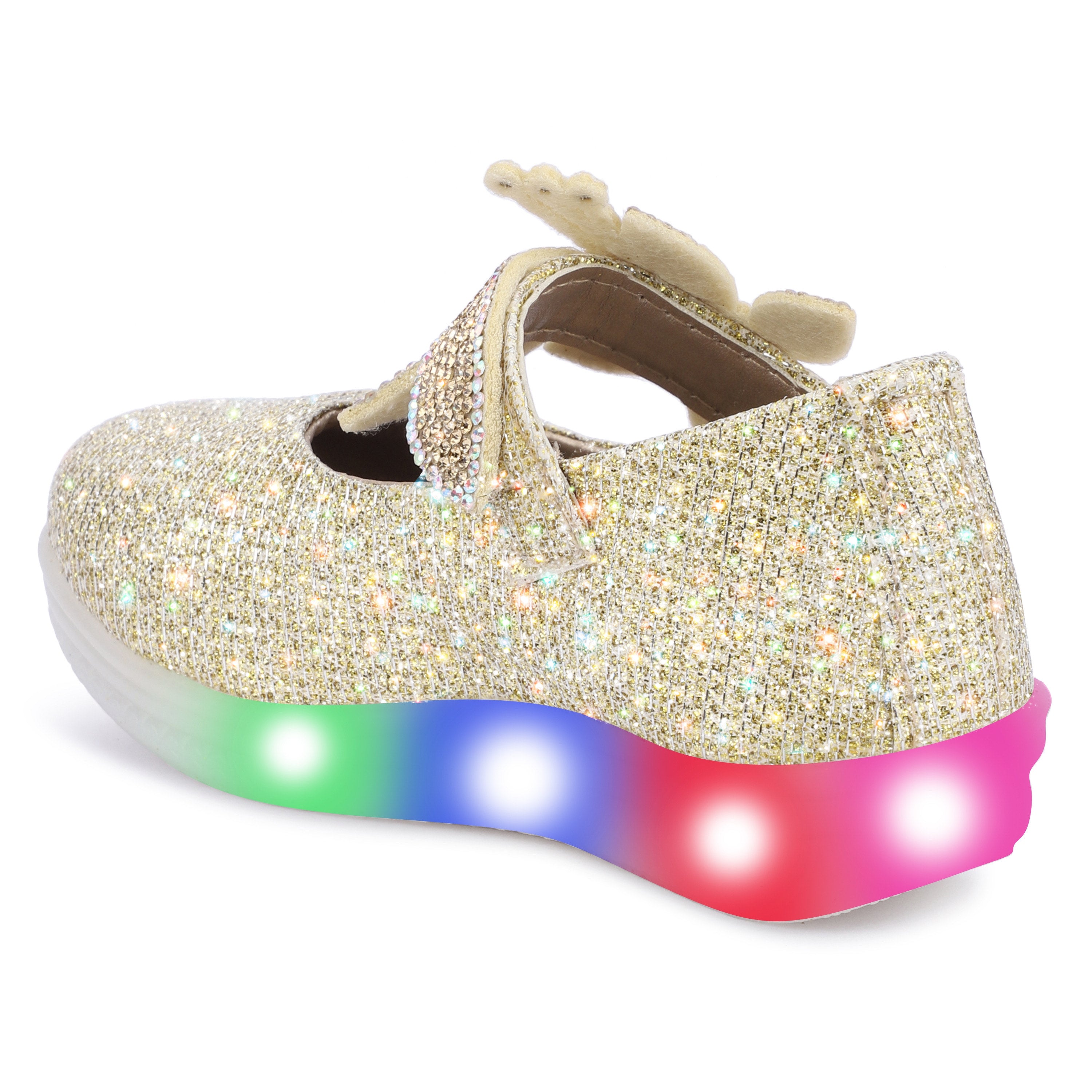 ZARINA Girls’ LED Light-Up Ballerinas – Sparkling Princess Bellies with Crystal Bow