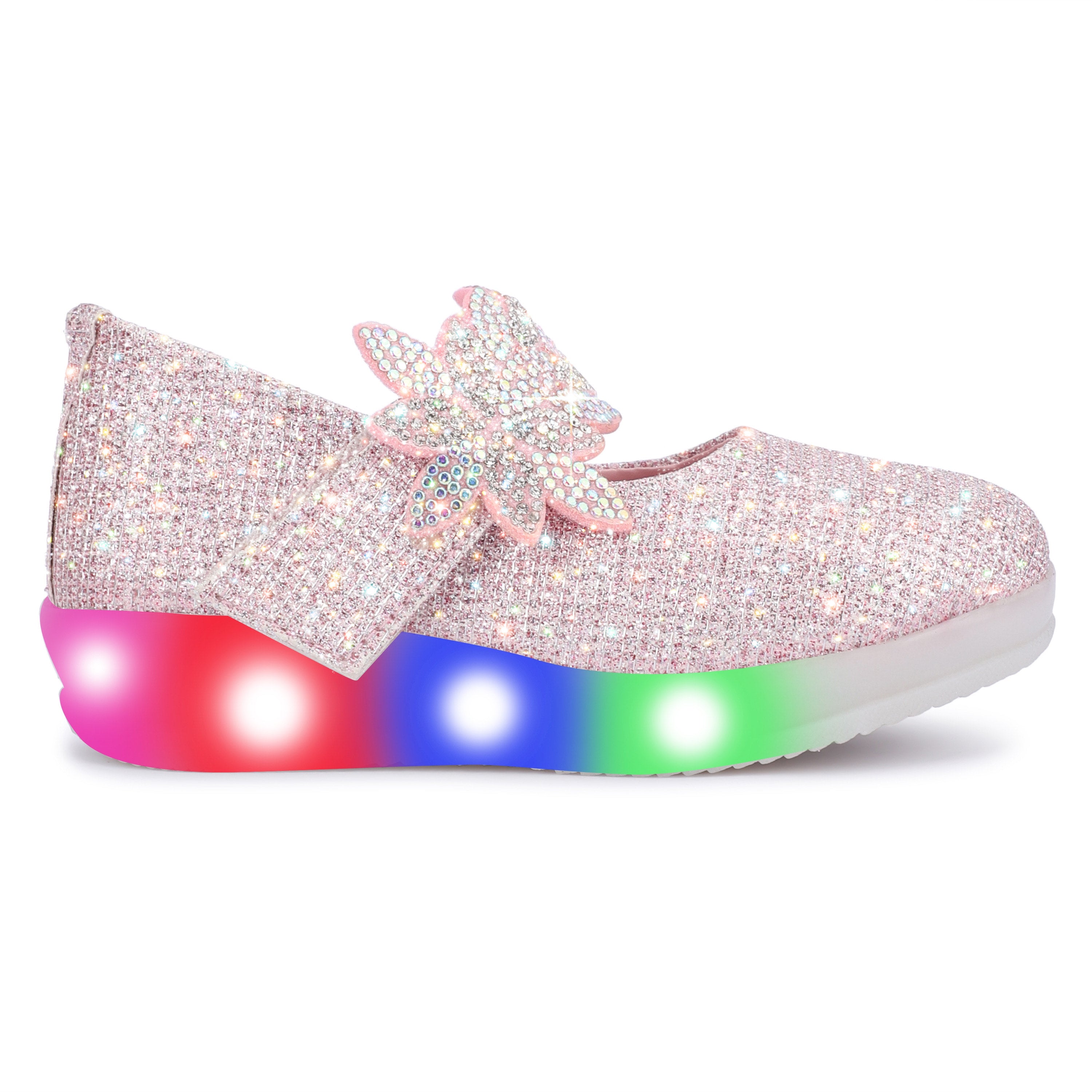 ZARINA Girls’ LED Light-Up Ballerinas – Sparkling Princess Bellies with Crystal Bow