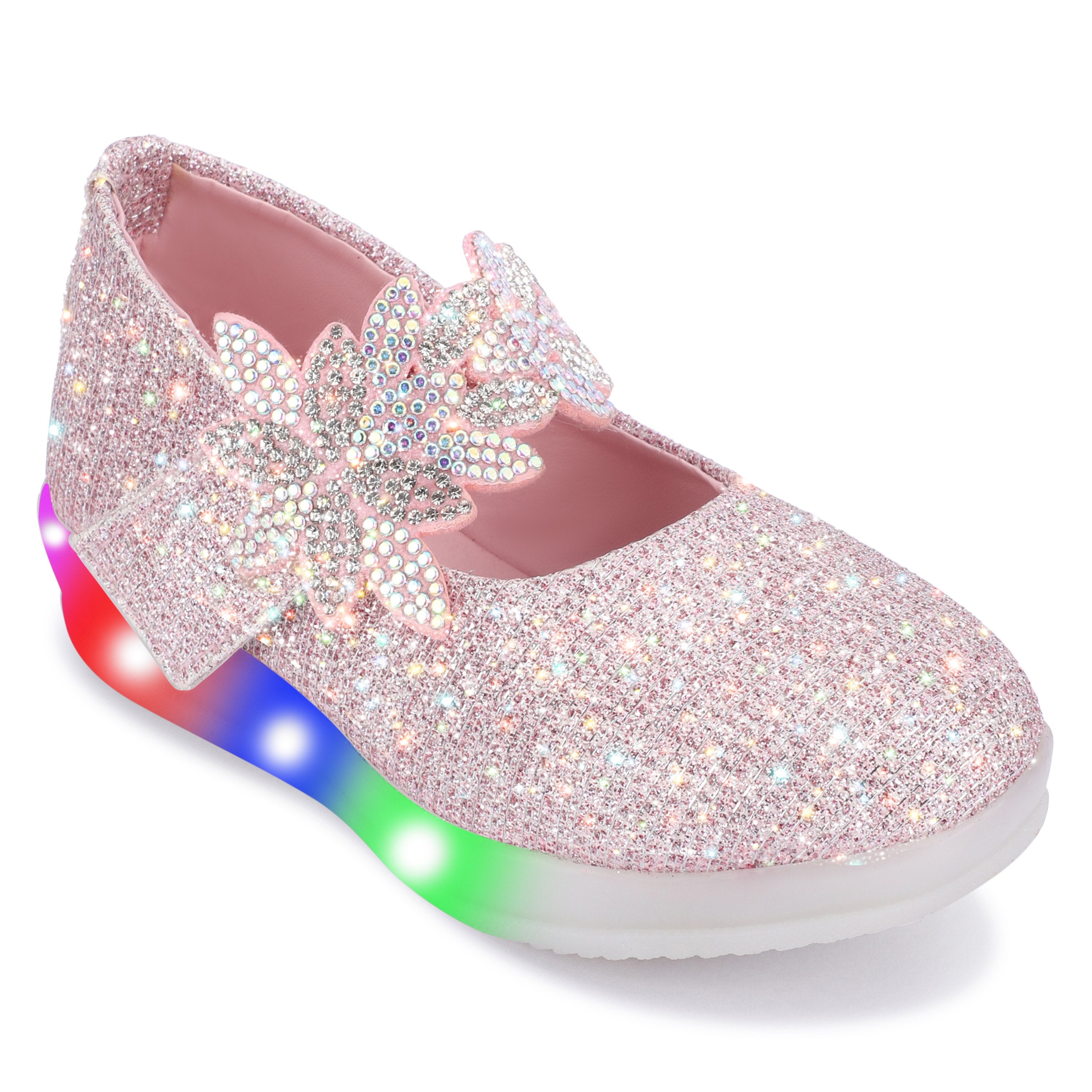 ZARINA Girls’ LED Light-Up Ballerinas – Sparkling Princess Bellies with Crystal Bow
