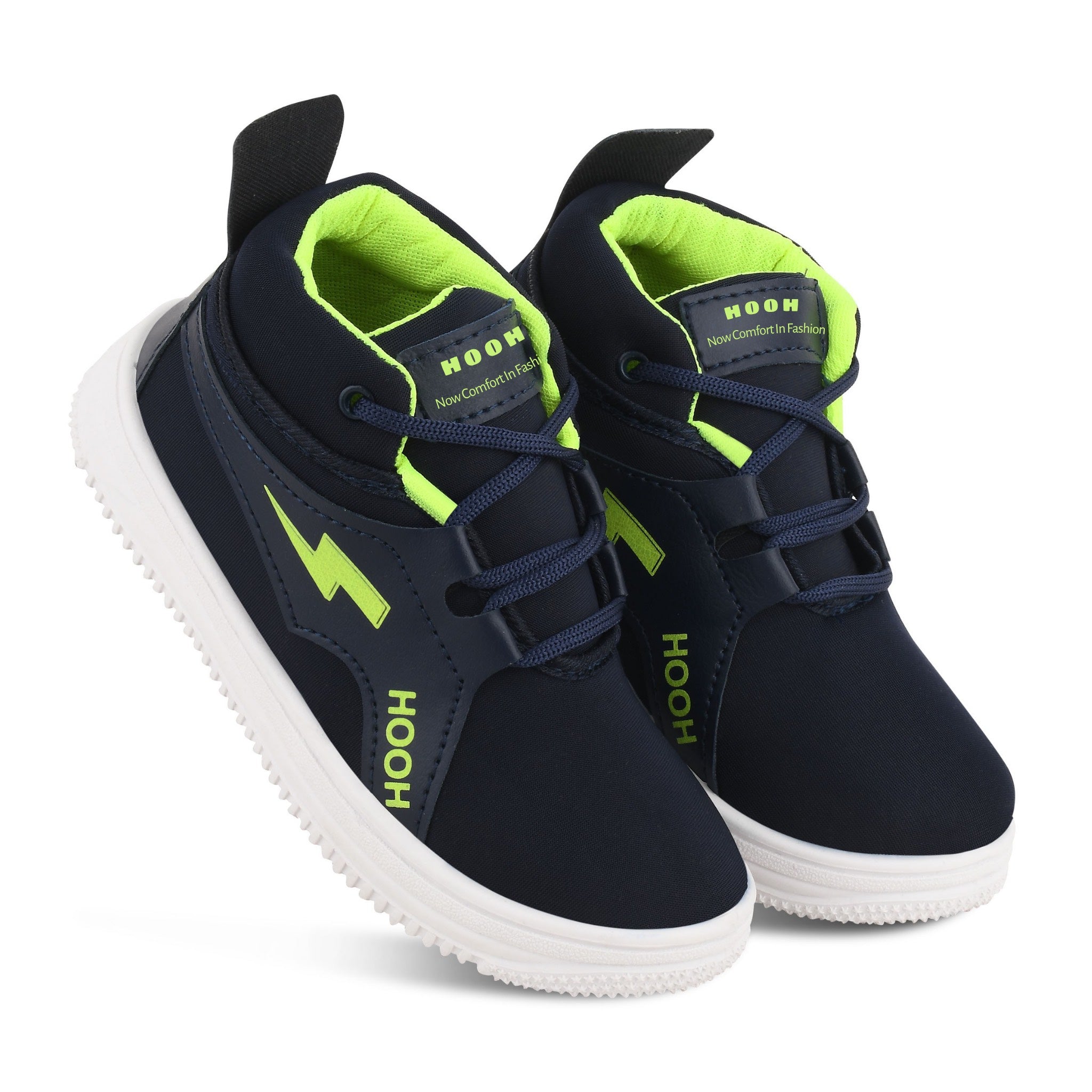 Boys’ Sports Sneakers – Neon Lightning Style Shoes