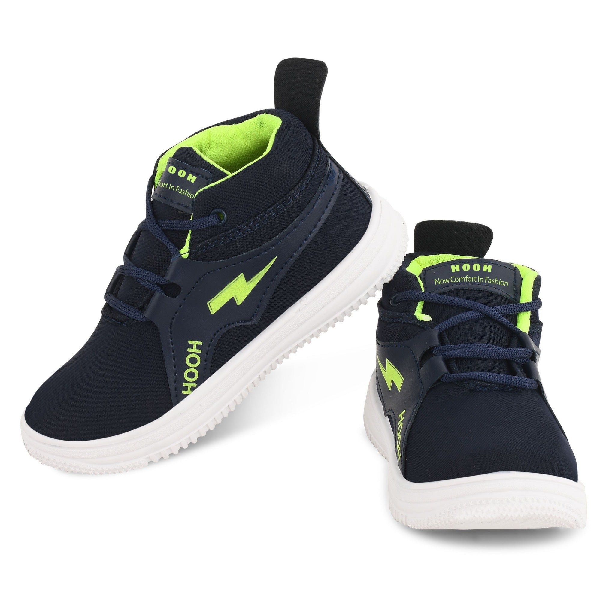 Boys’ Sports Sneakers – Neon Lightning Style Shoes