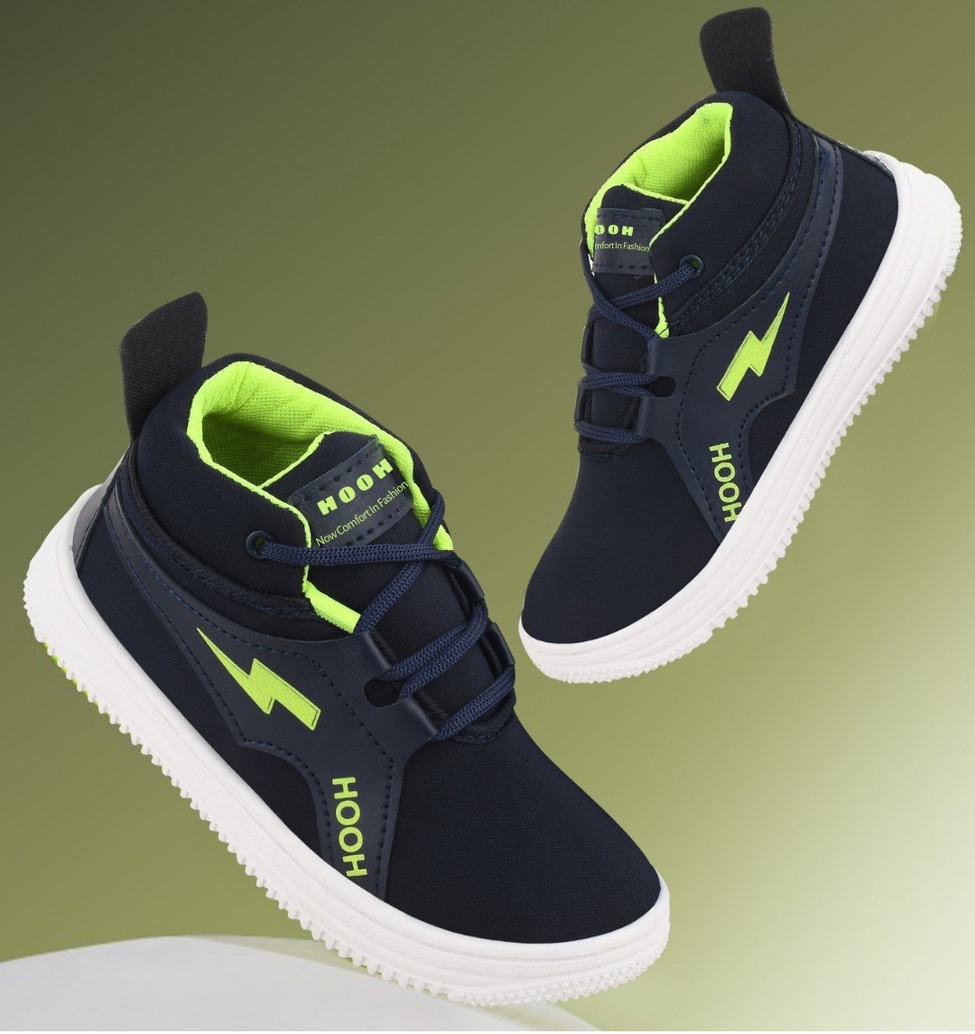 Boys’ Sports Sneakers – Neon Lightning Style Shoes