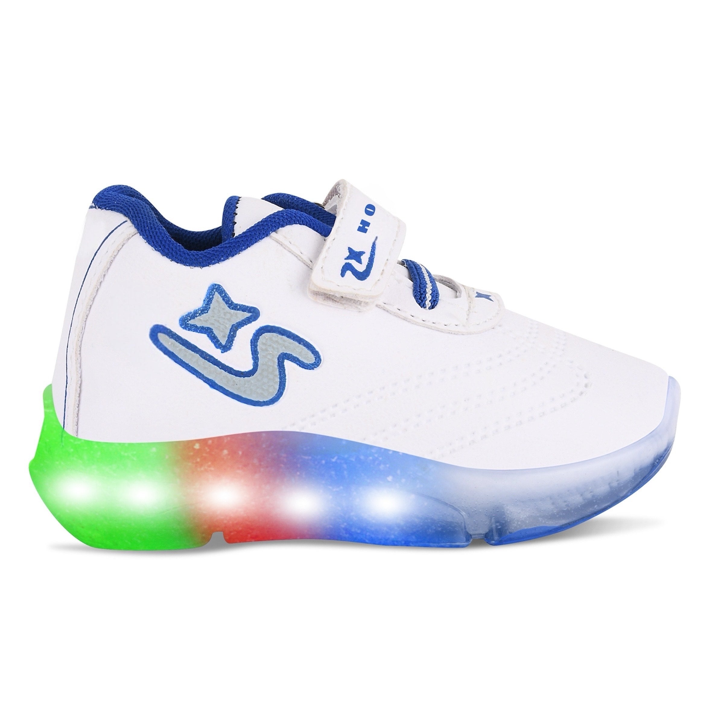 Boys’ White LED Sneakers – Light-Up Shoes