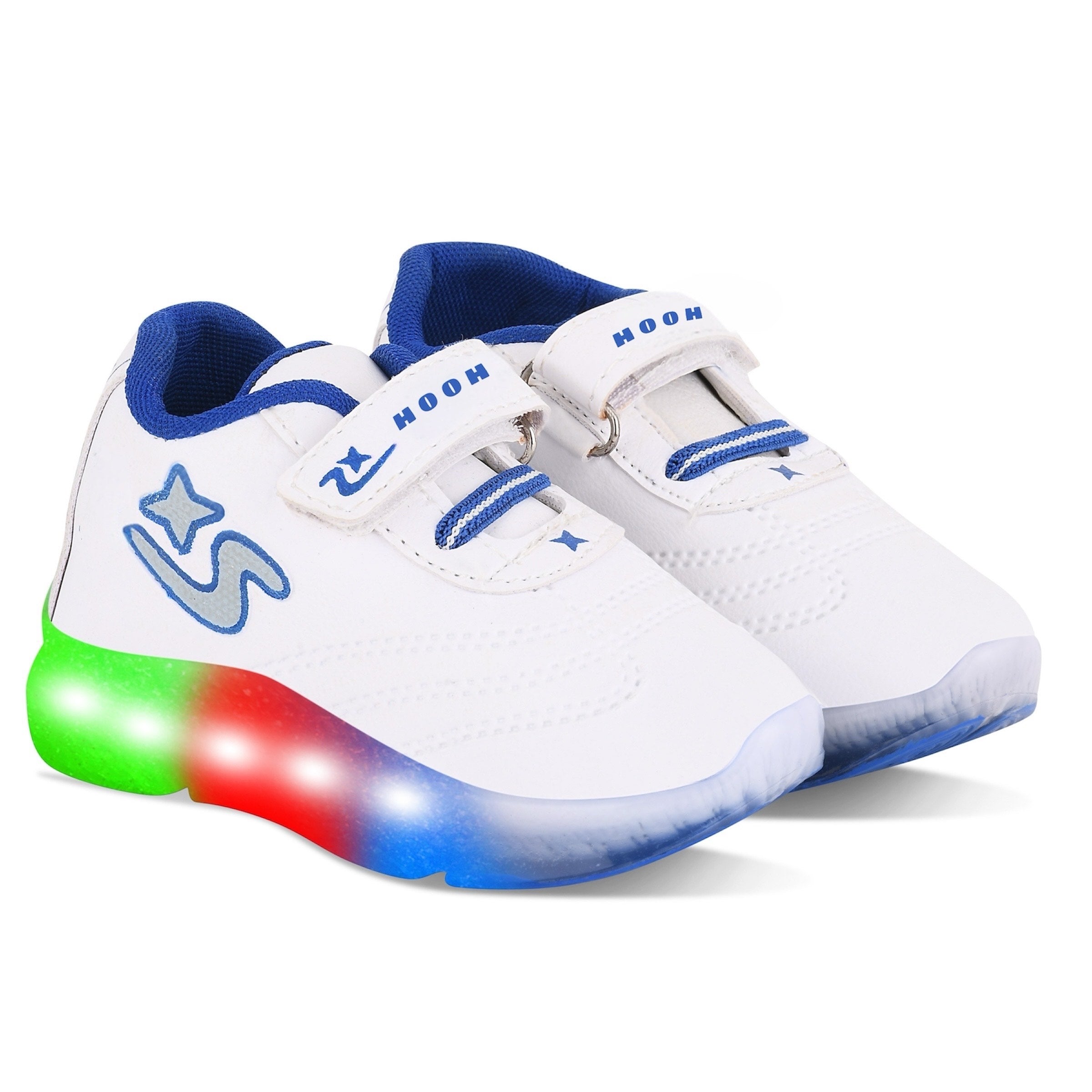 Boys’ White LED Sneakers – Light-Up Shoes