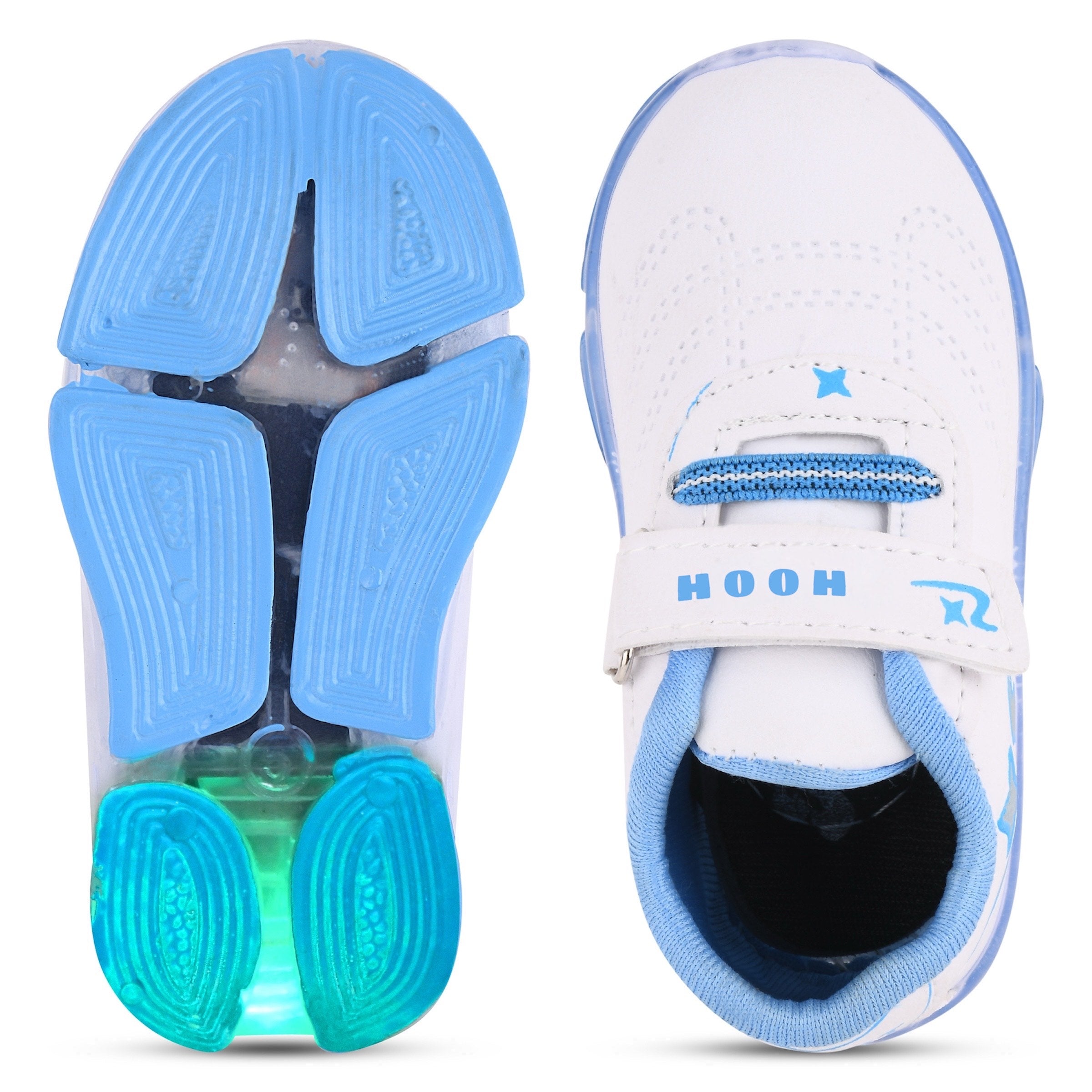 Boys’ White LED Sneakers – Light-Up Shoes