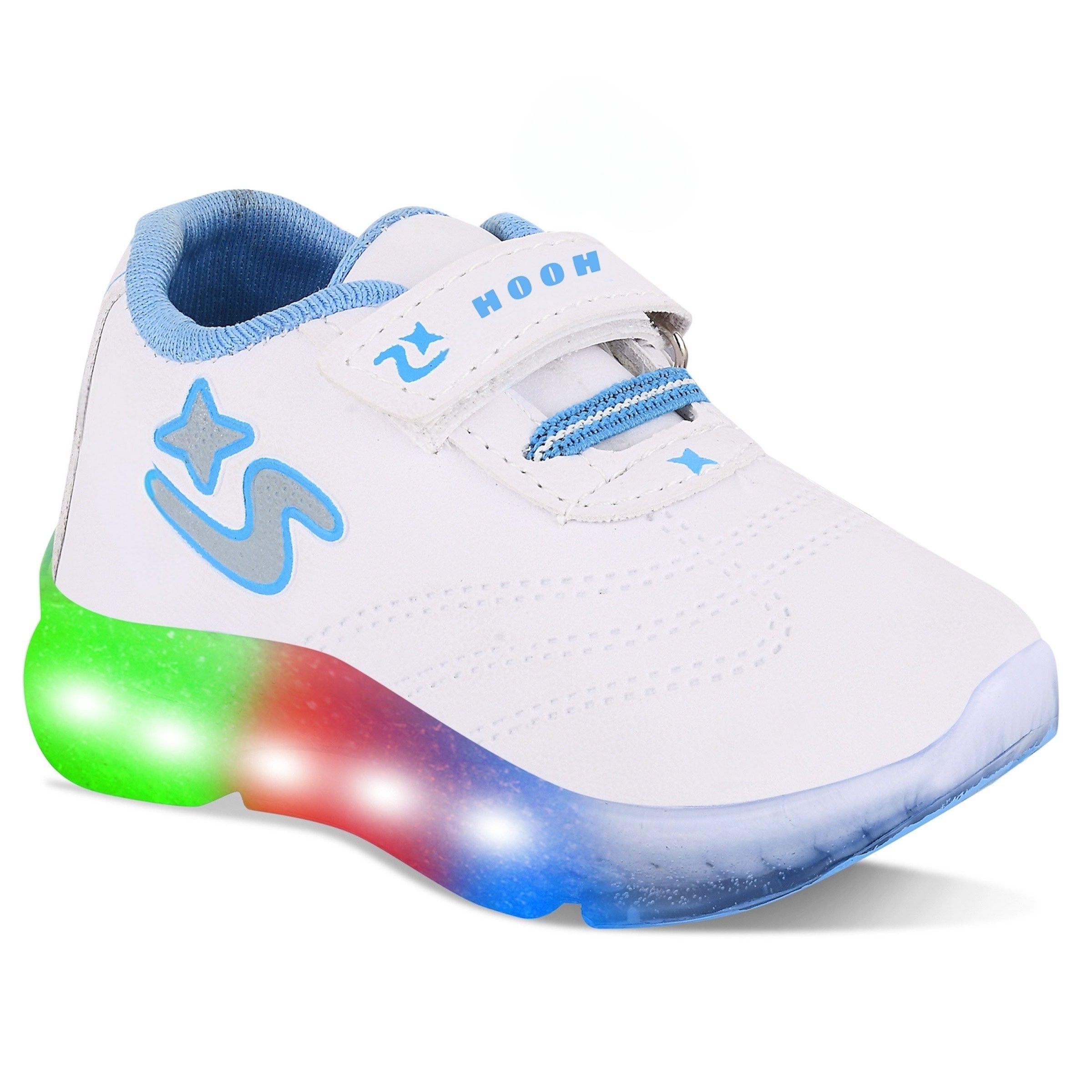 Boys’ White LED Sneakers – Light-Up Shoes