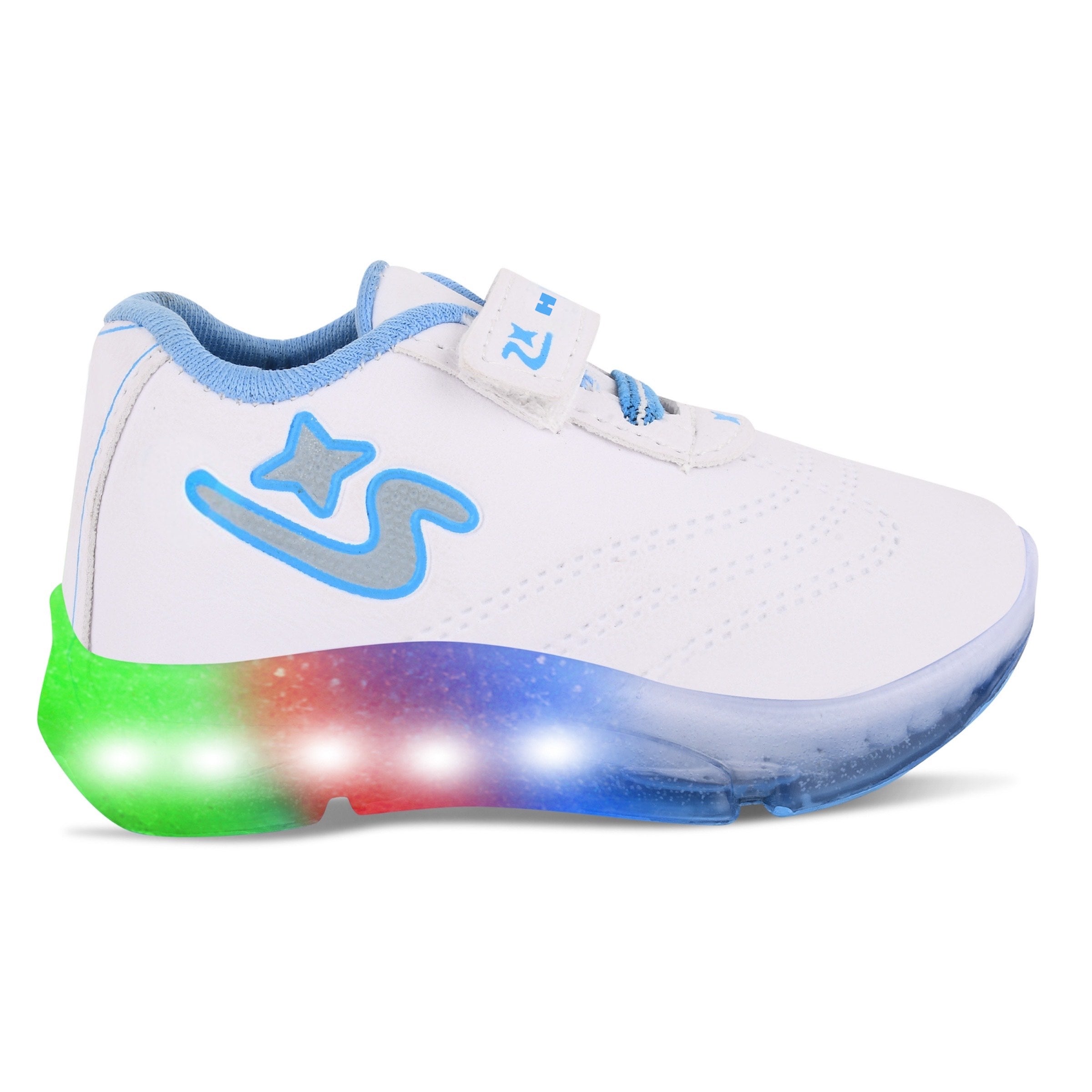 Boys’ White LED Sneakers – Light-Up Shoes