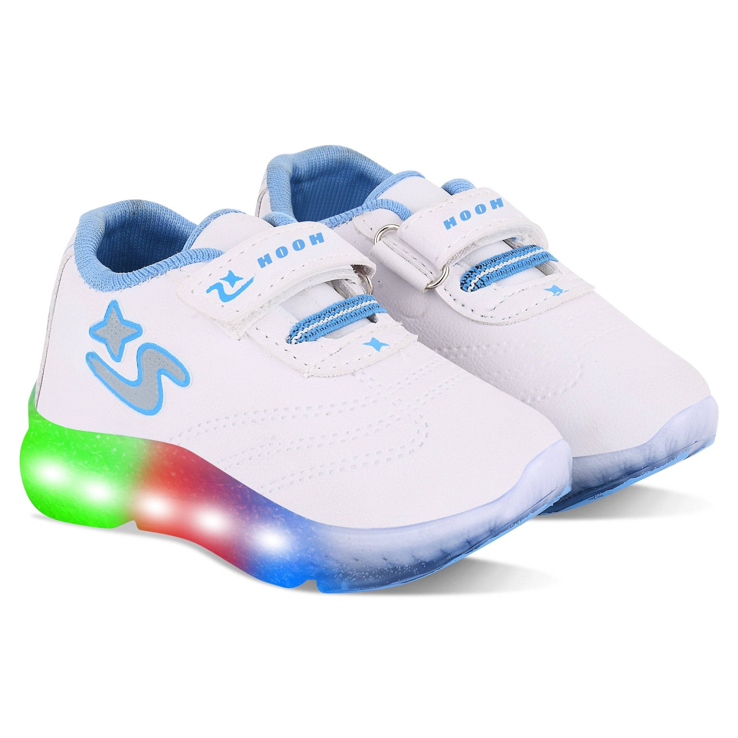 Boys’ White LED Sneakers – Light-Up Shoes