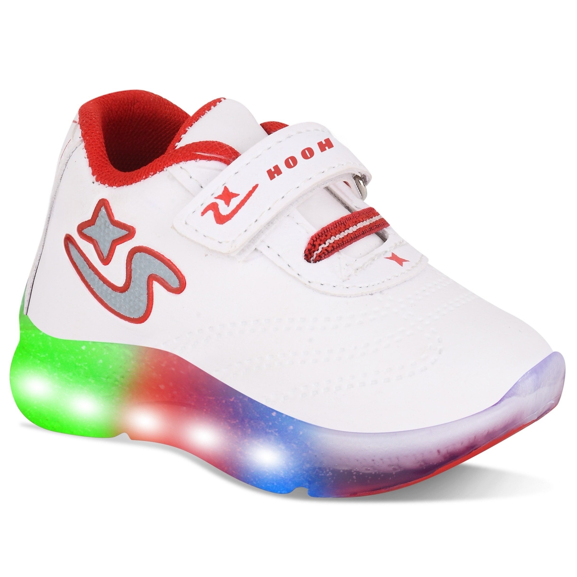 Boys’ White LED Sneakers – Light-Up Shoes