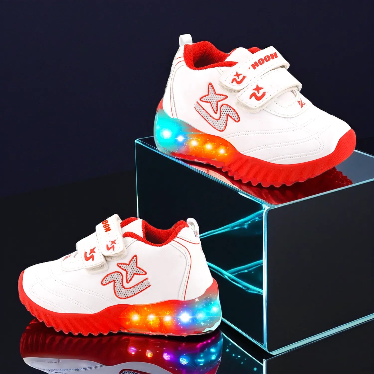 Red Colored Kid’s Unisex LED Shoes