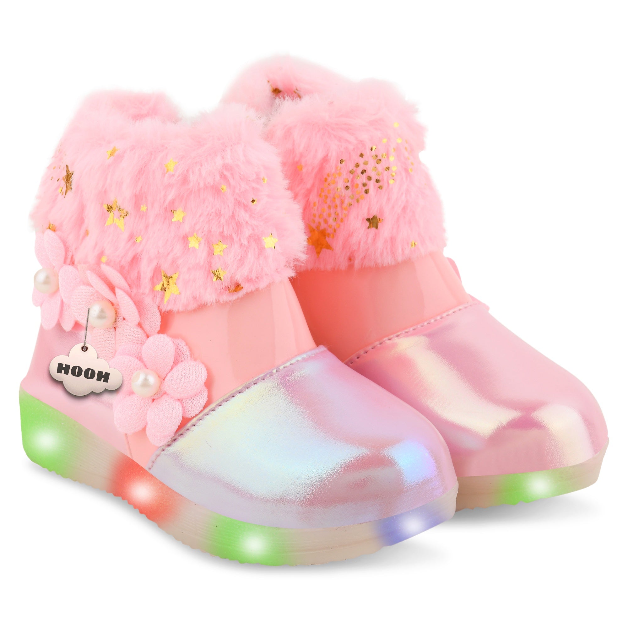 HOOH kids Girls Colored Kid’s LED Long Boots