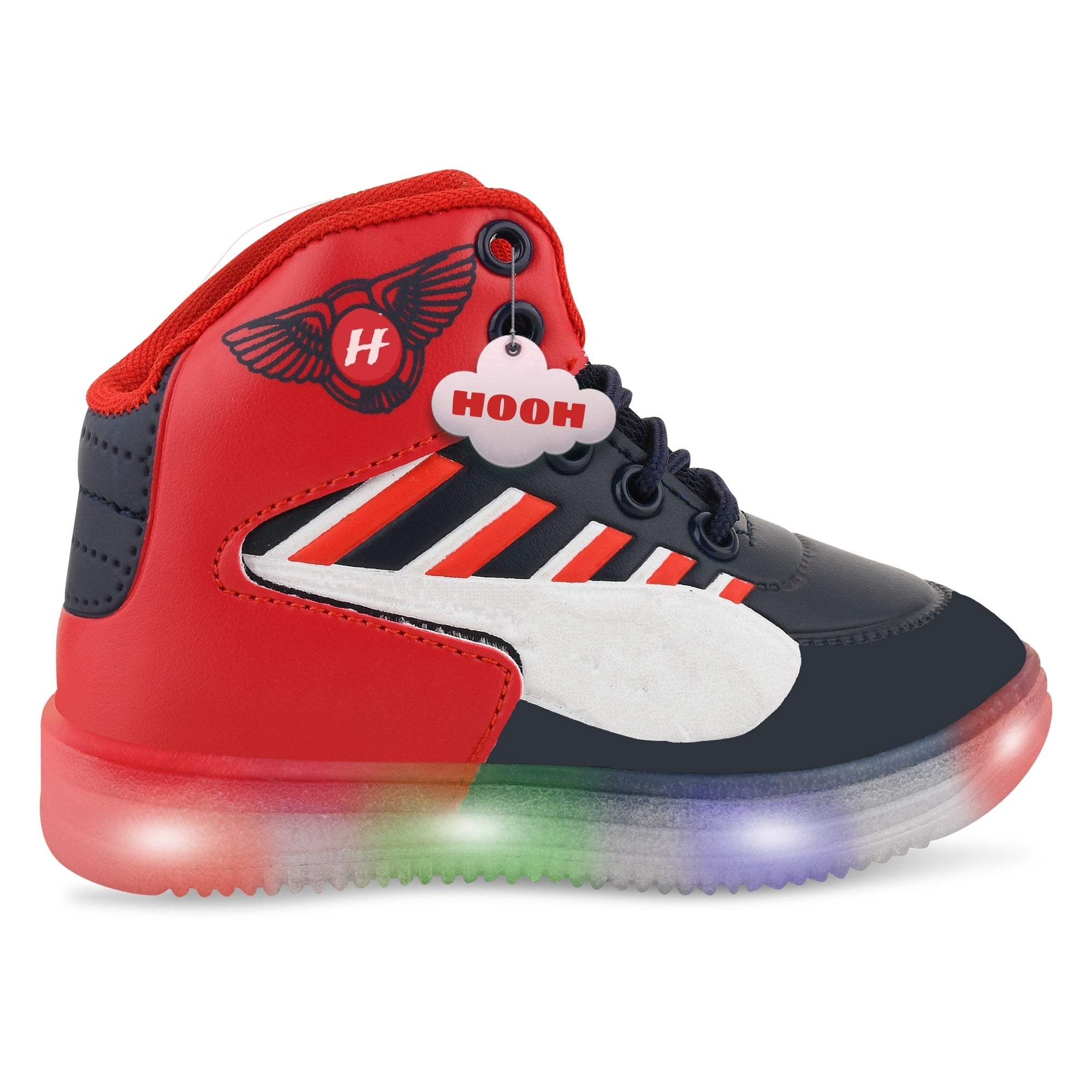 HOOH Unisex LED Light-Up Sneakers for Babies & Kids - (Red, Yellow, orange)
