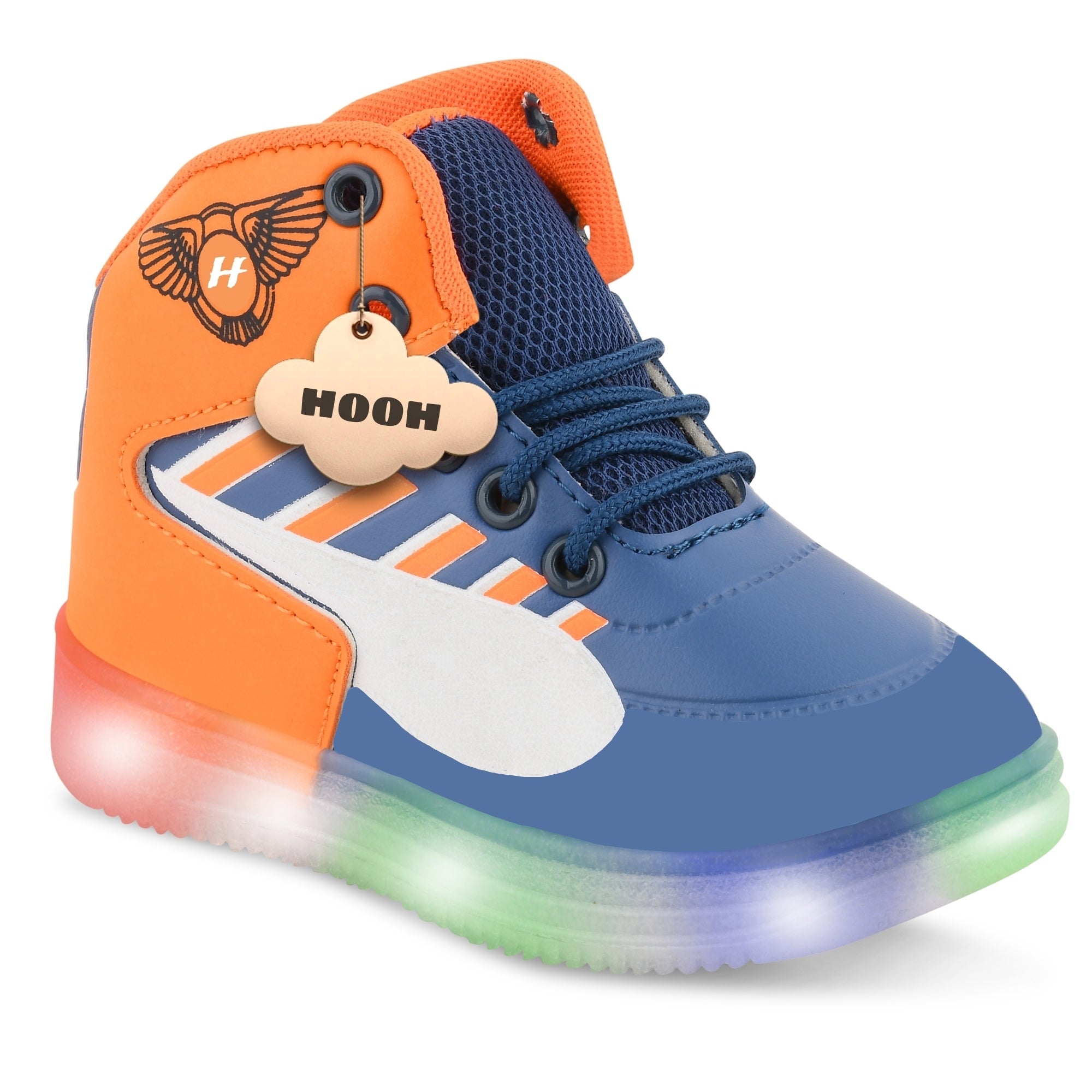 HOOH Unisex LED Light-Up Sneakers for Babies & Kids - (Red, Yellow, orange)