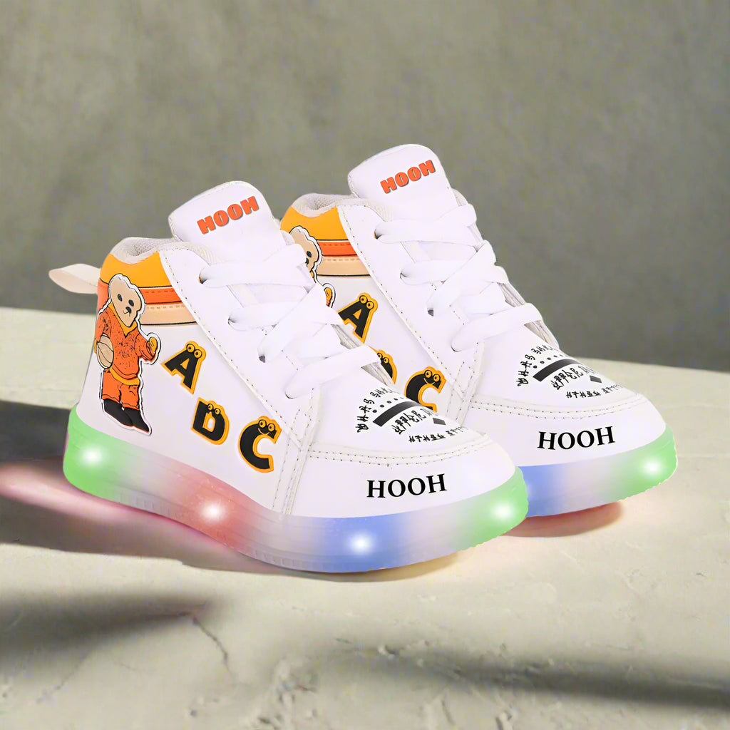 Colored Kid’s Unisex Glowing Bear LED Shoes