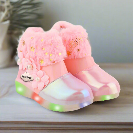 HOOH kids Girls Colored Kid’s LED Long Boots