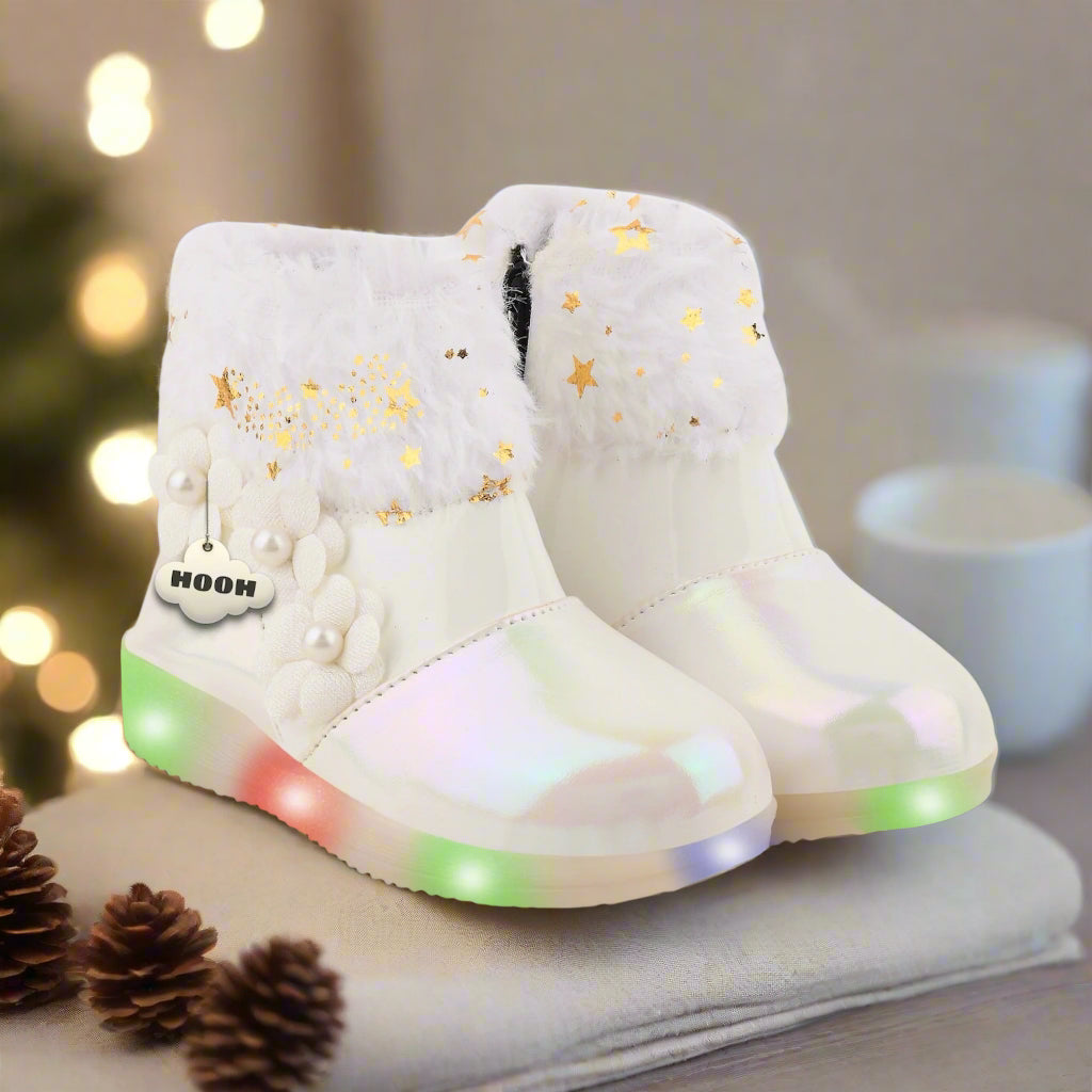 HOOH kids Girls Colored Kid’s LED Long Boots